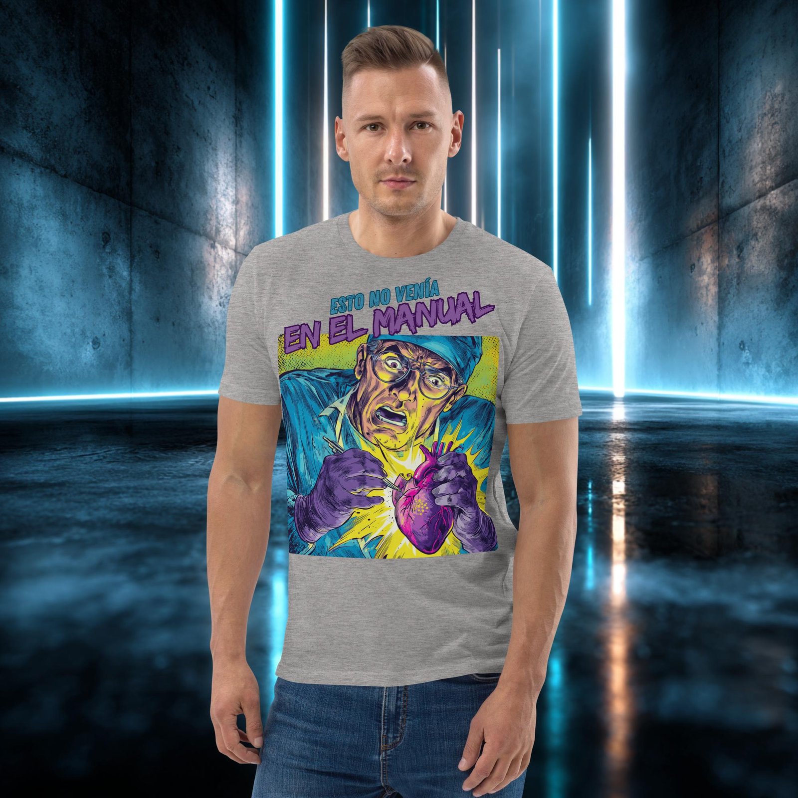 Camiseta orgánica con diseño Esto No Venía en el Manual — color 3