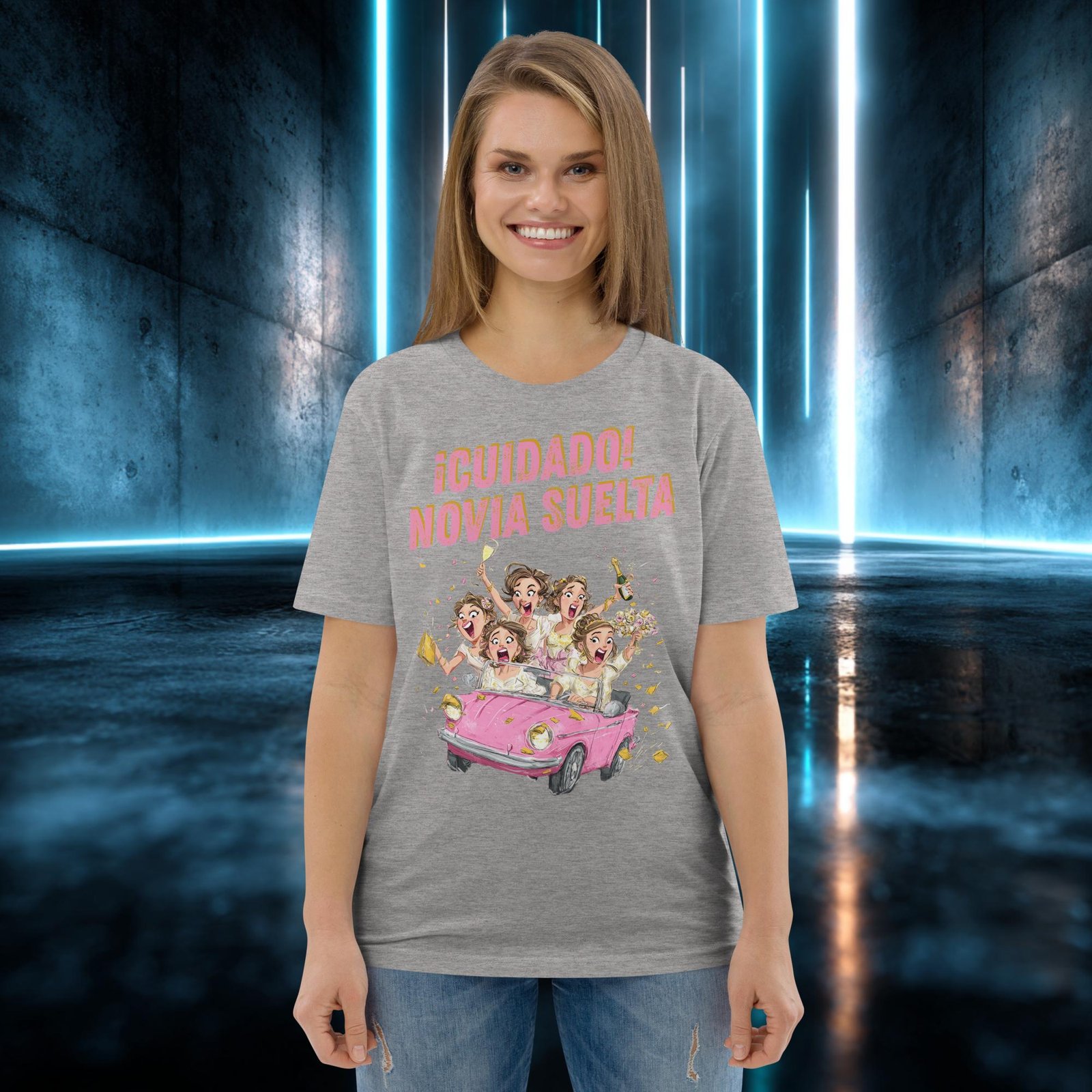 Camiseta orgánica con diseño Cuidado, Novia Suelta — color 3