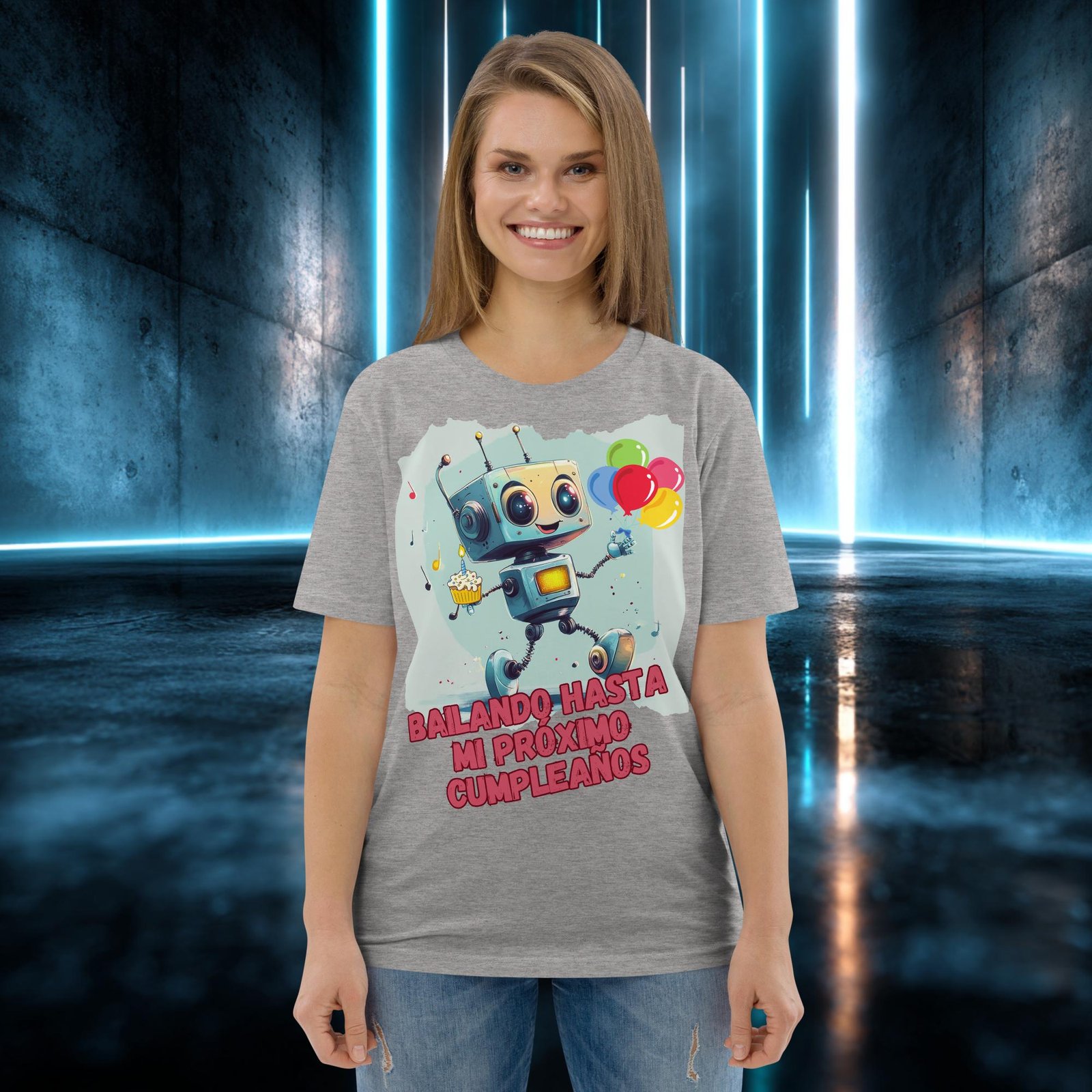 Camiseta orgánica con diseño Bailando Hasta mi Próximo Cumpleaños — color 3