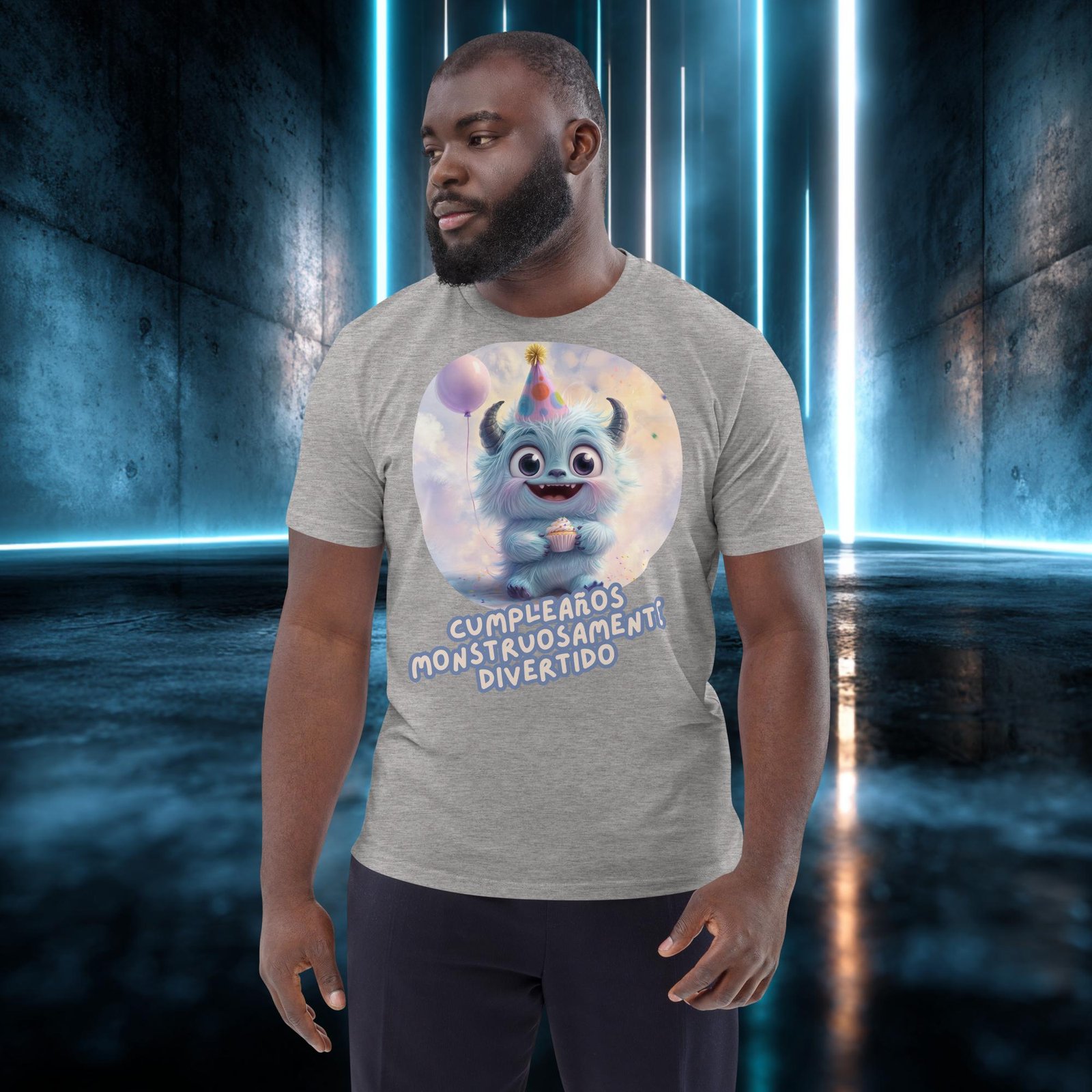 Camiseta orgánica con diseño Cumpleaños Monstruosamente Divertido — color 3