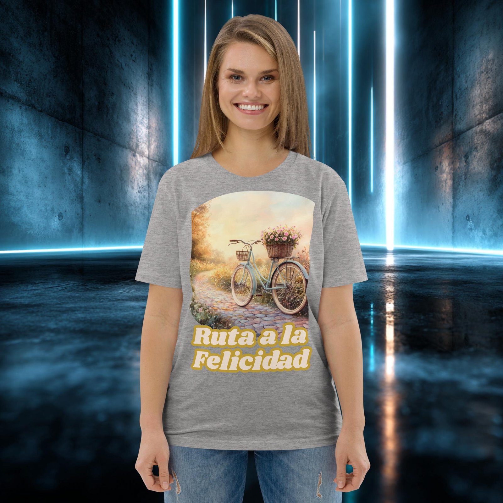 Camiseta orgánica con diseño Ruta a la Felicidad — color 3