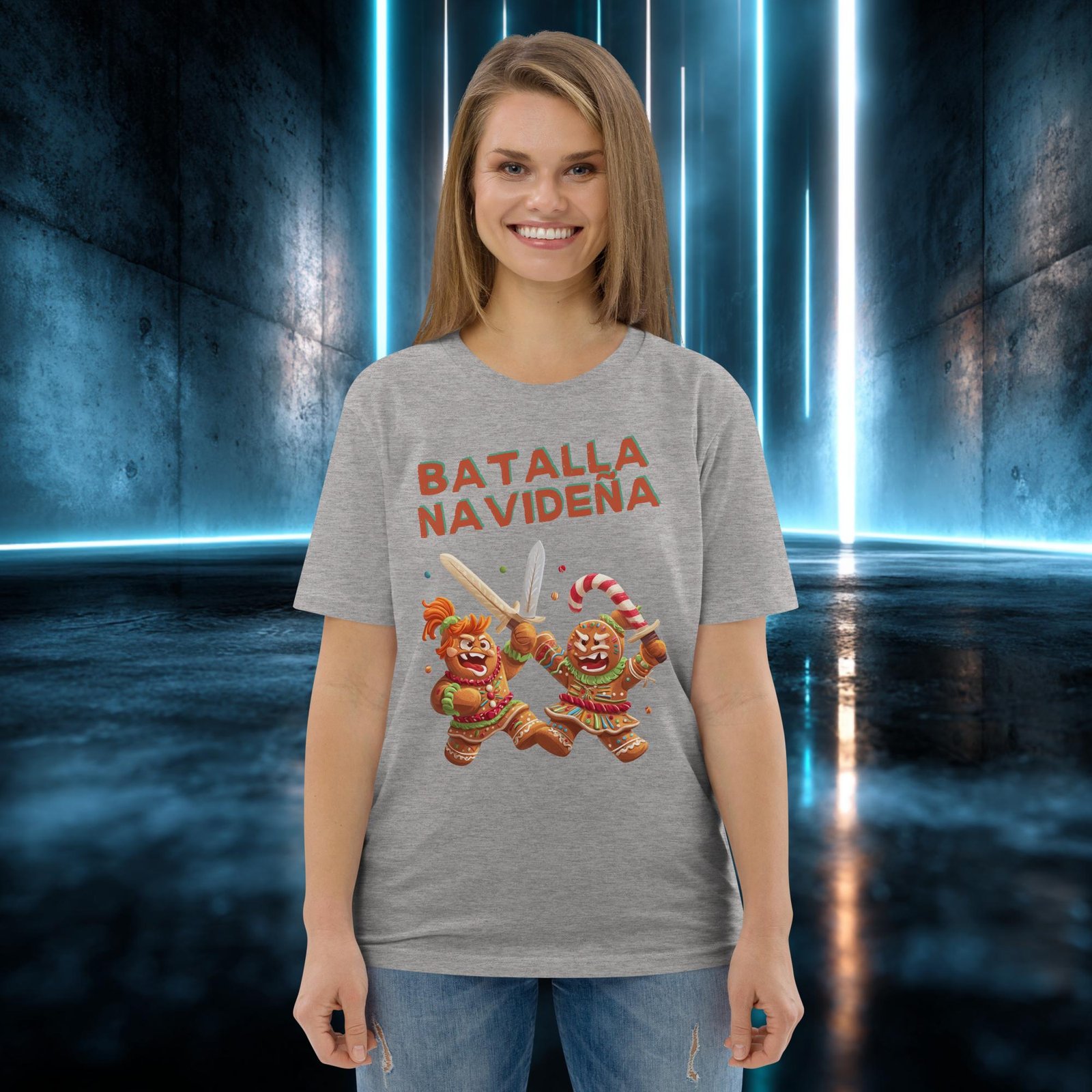 Camiseta orgánica con diseño Batalla Navideña — color 3
