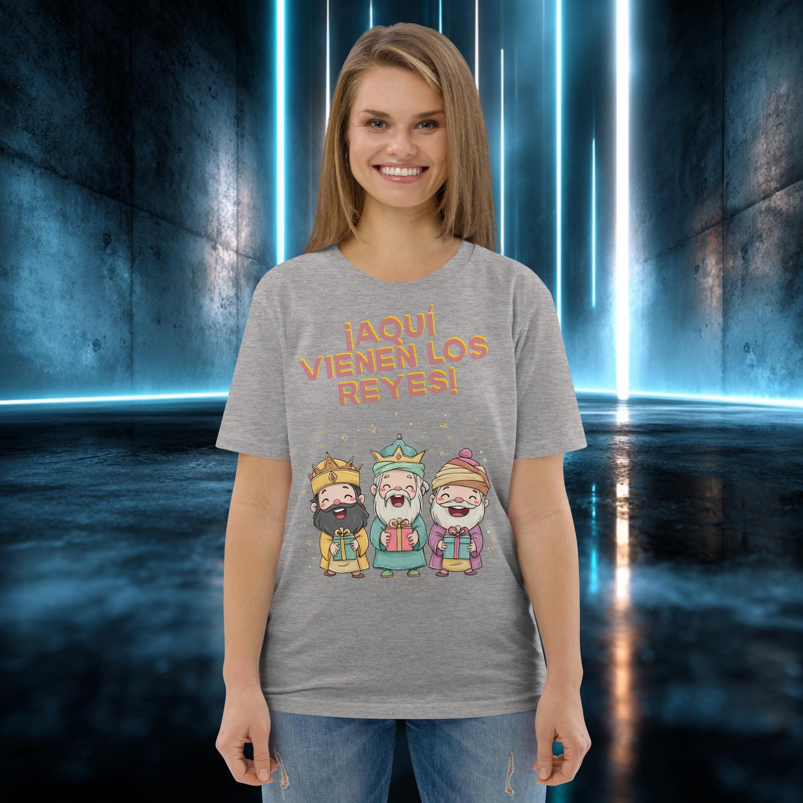 Camiseta orgánica con diseño Aquí Vienen los Reyes — color 3