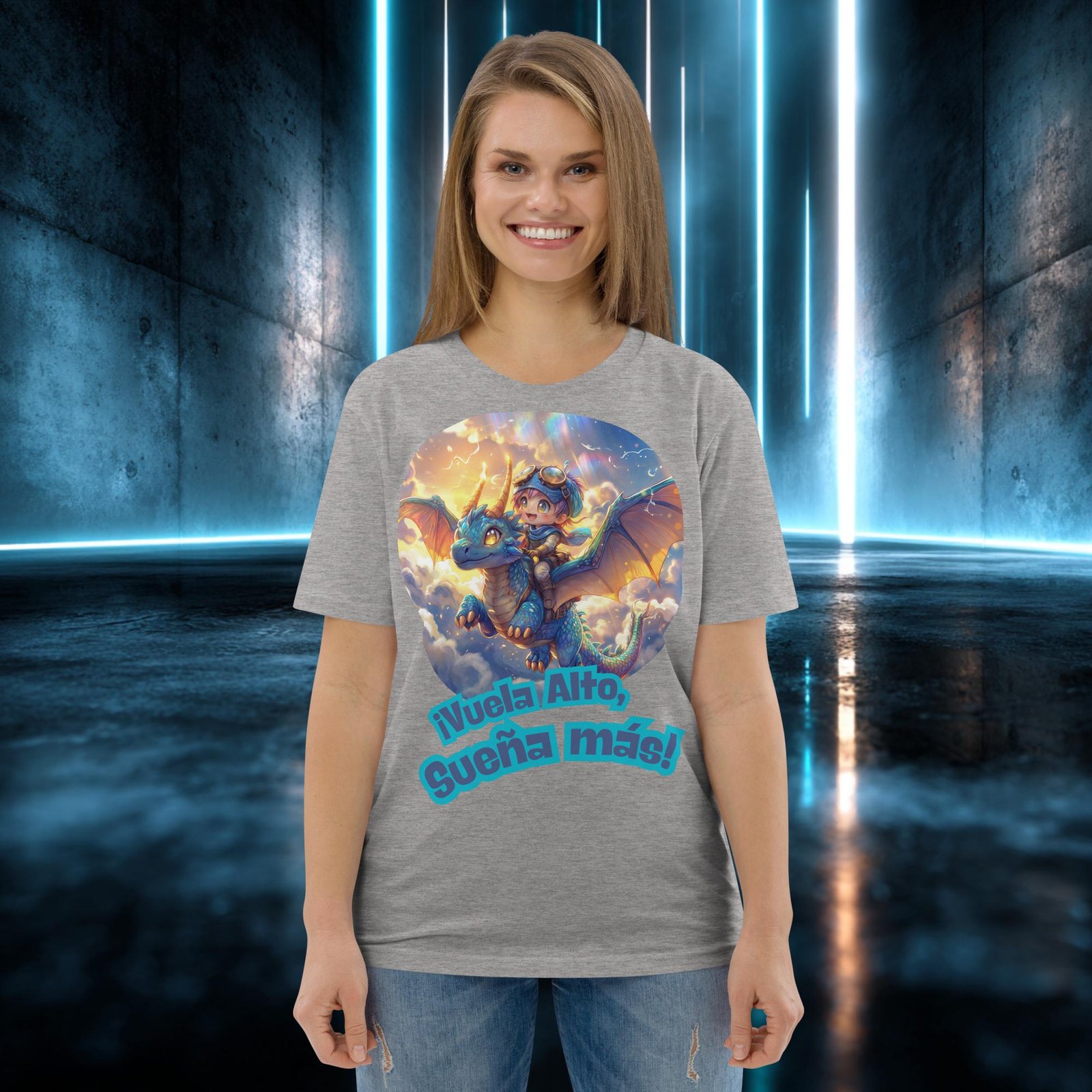 Camiseta orgánica con diseño Vuela Alto, Sueña Más — color 3