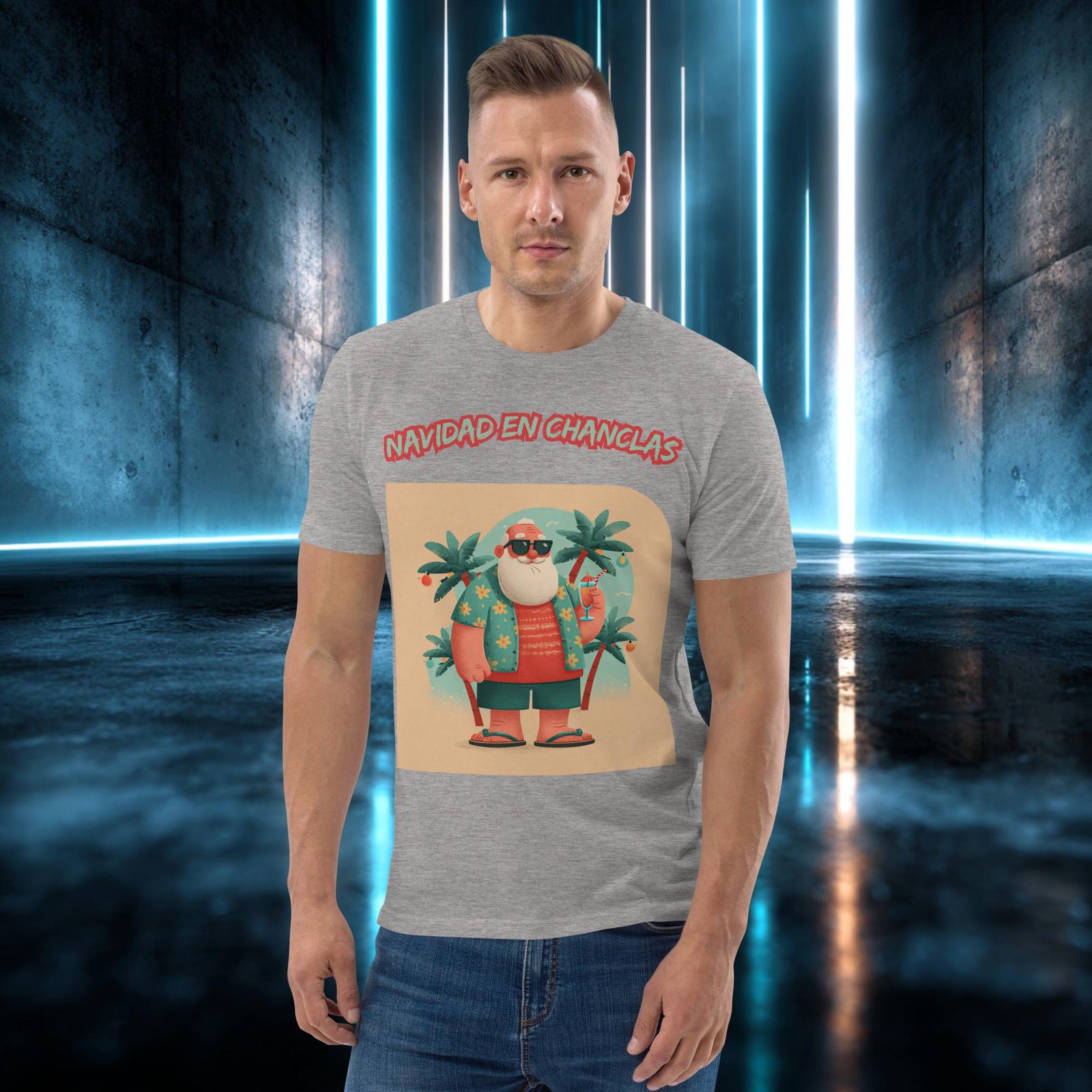 Camiseta orgánica con diseño Navidad en Chanclas — color 3