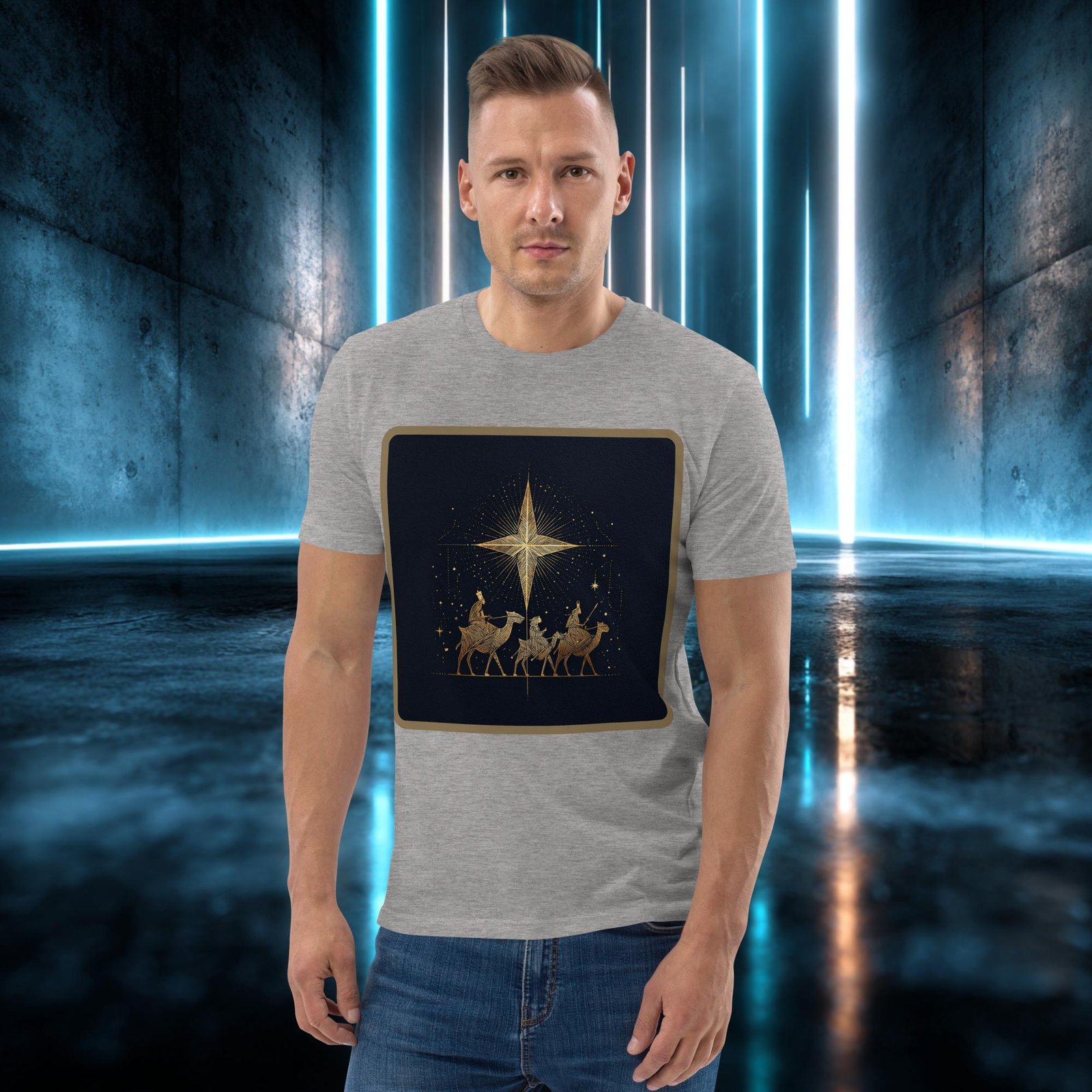 Camiseta orgánica con diseño Caravana Dorada — color 2