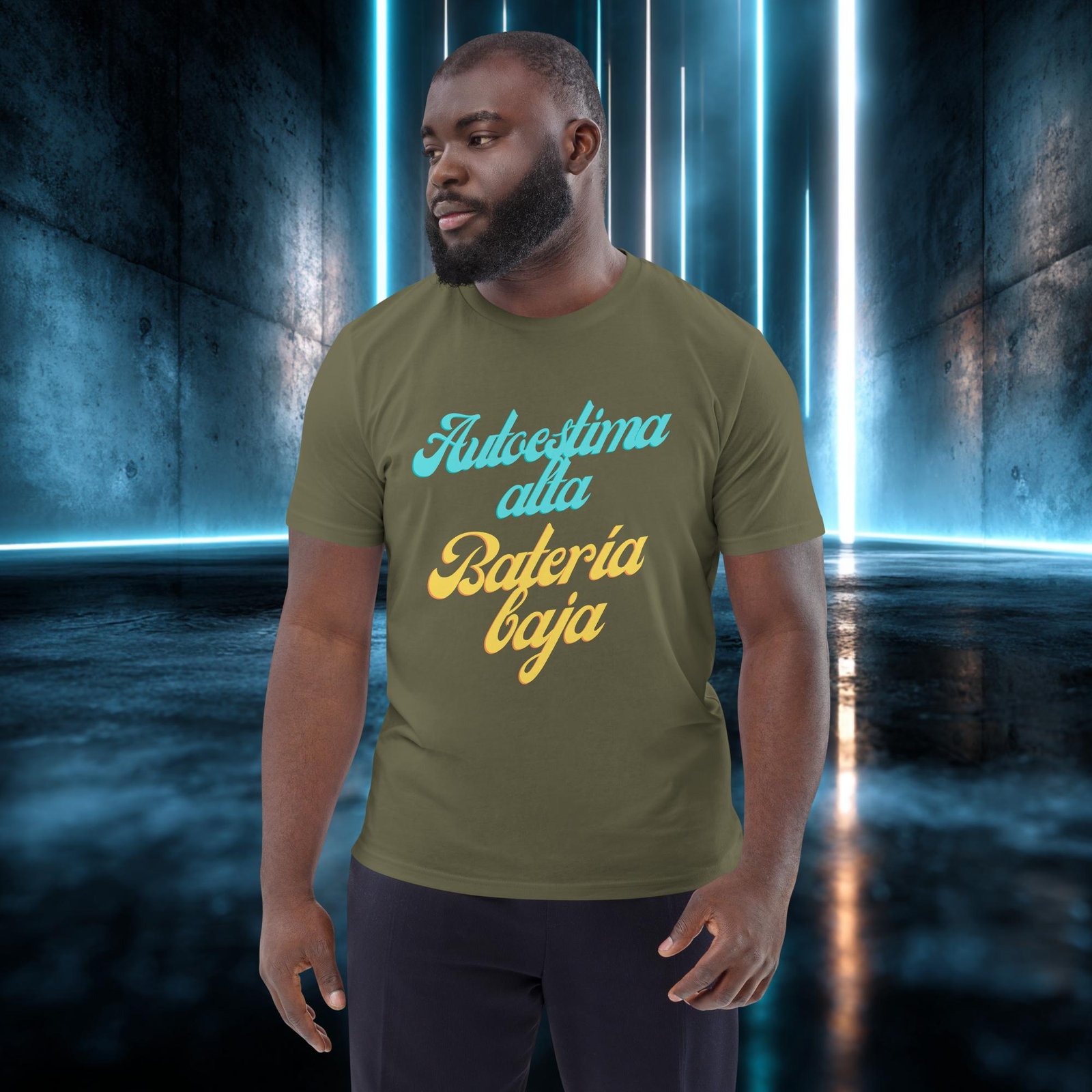 Camiseta orgánica con diseño Autoestima Alta, Batería Baja — color 12