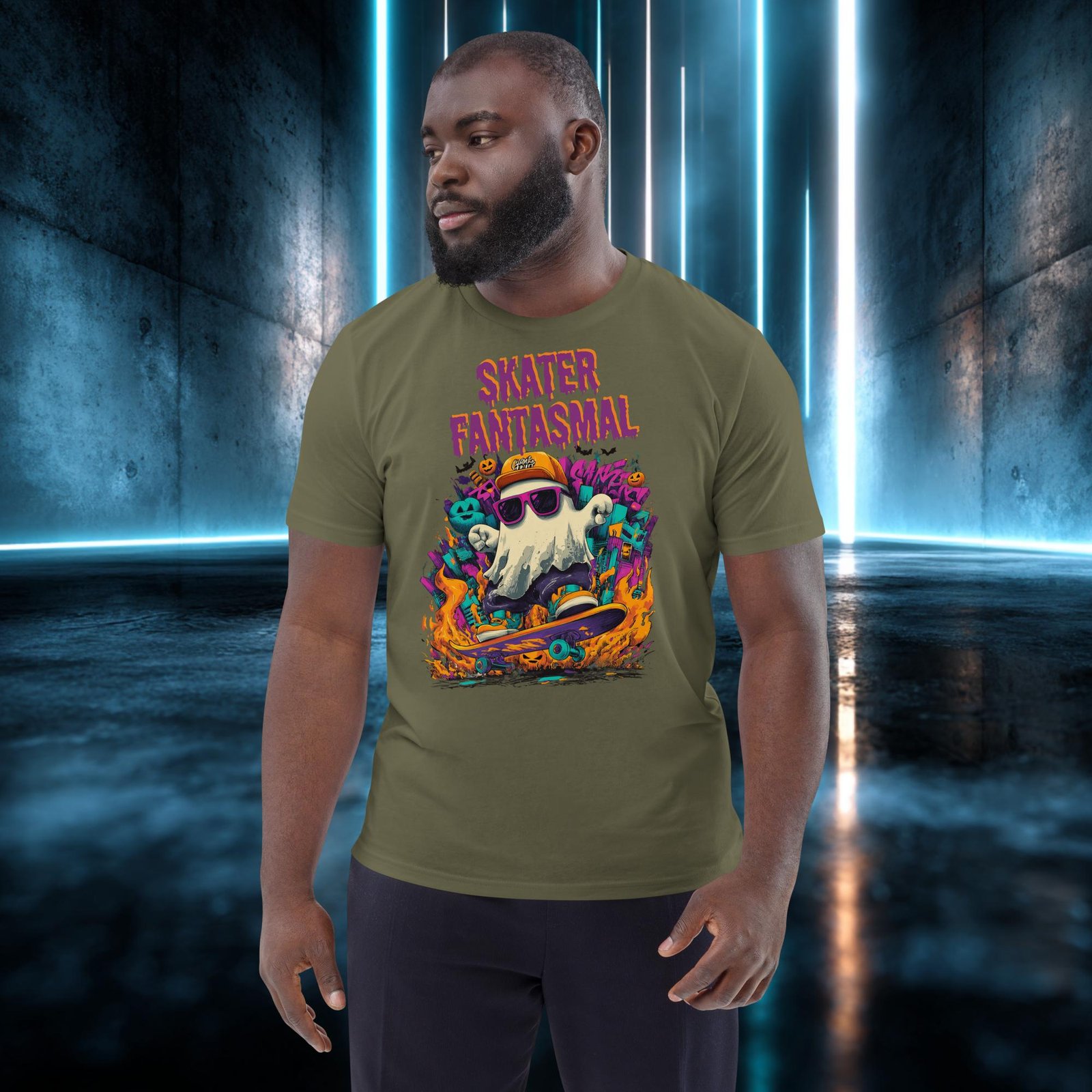 Camiseta orgánica con diseño Skater Fantasmal — color 13