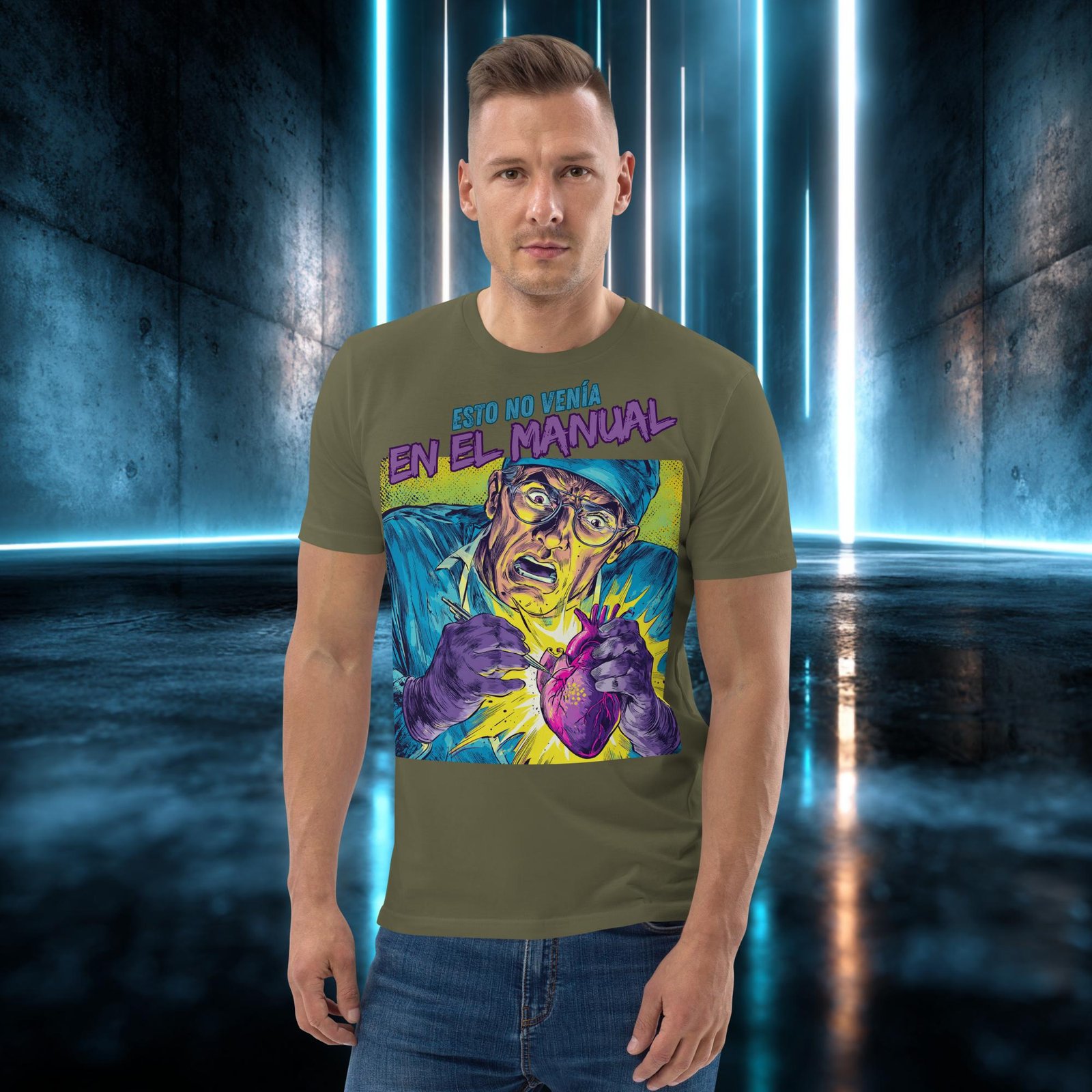 Camiseta orgánica con diseño Esto No Venía en el Manual — color 12