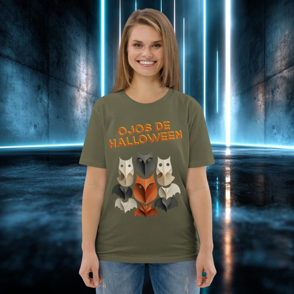 Camiseta orgánica con diseño Ojos de Halloween