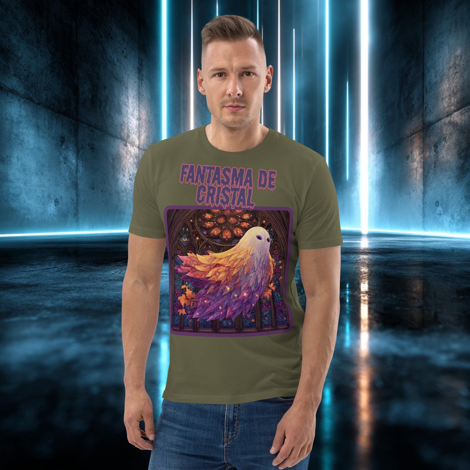 Camiseta orgánica con diseño Fantasma de Cristal — color 12