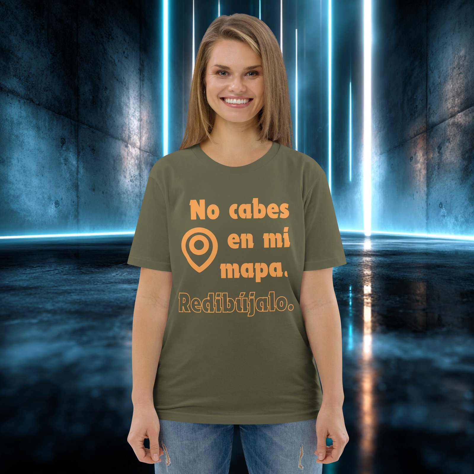 Camiseta orgánica con diseño No Cabes en mi Mapa — color 12