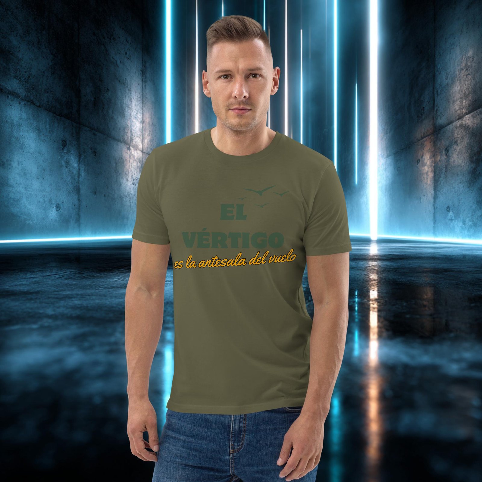 Camiseta orgánica con diseño El Vértigo Es la Antesala del Vuelo — color 12