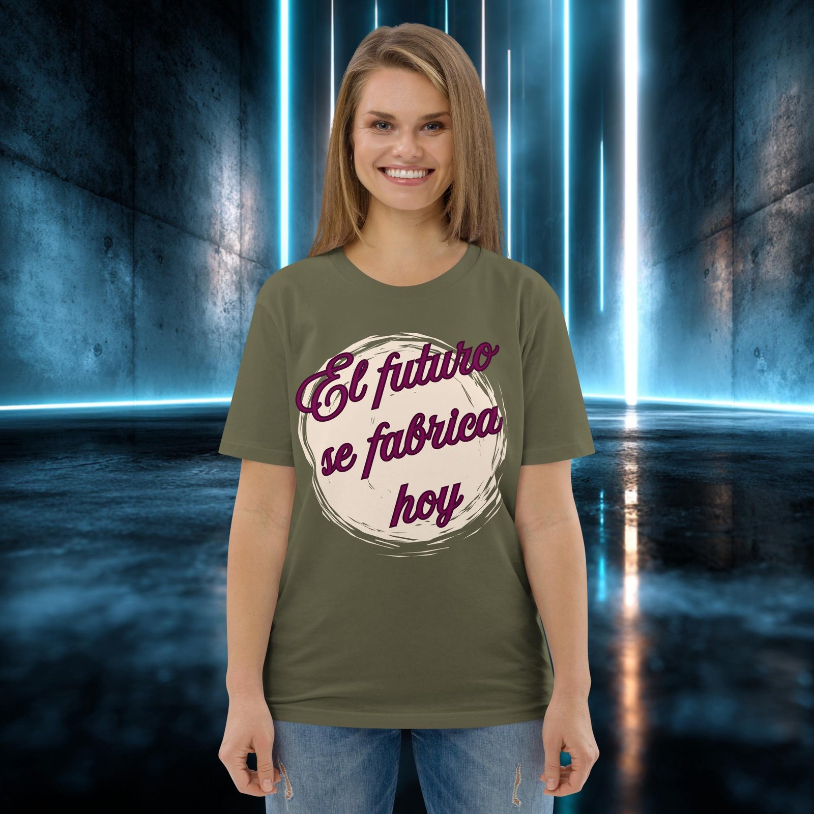 Camiseta orgánica con diseño El Futuro Se Fabrica Hoy — color 12