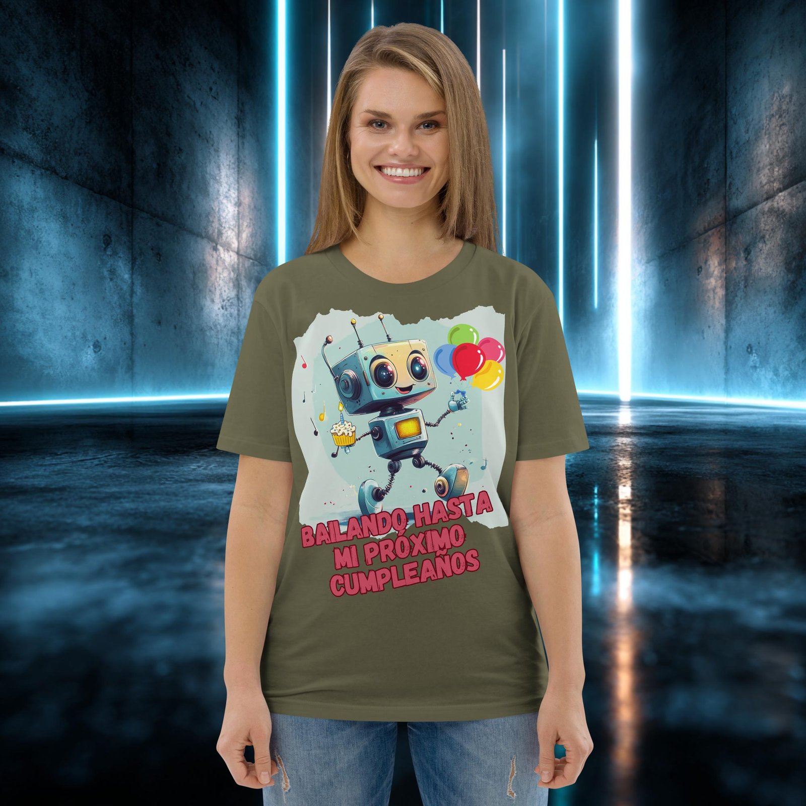 Camiseta orgánica con diseño Bailando Hasta mi Próximo Cumpleaños — color 12