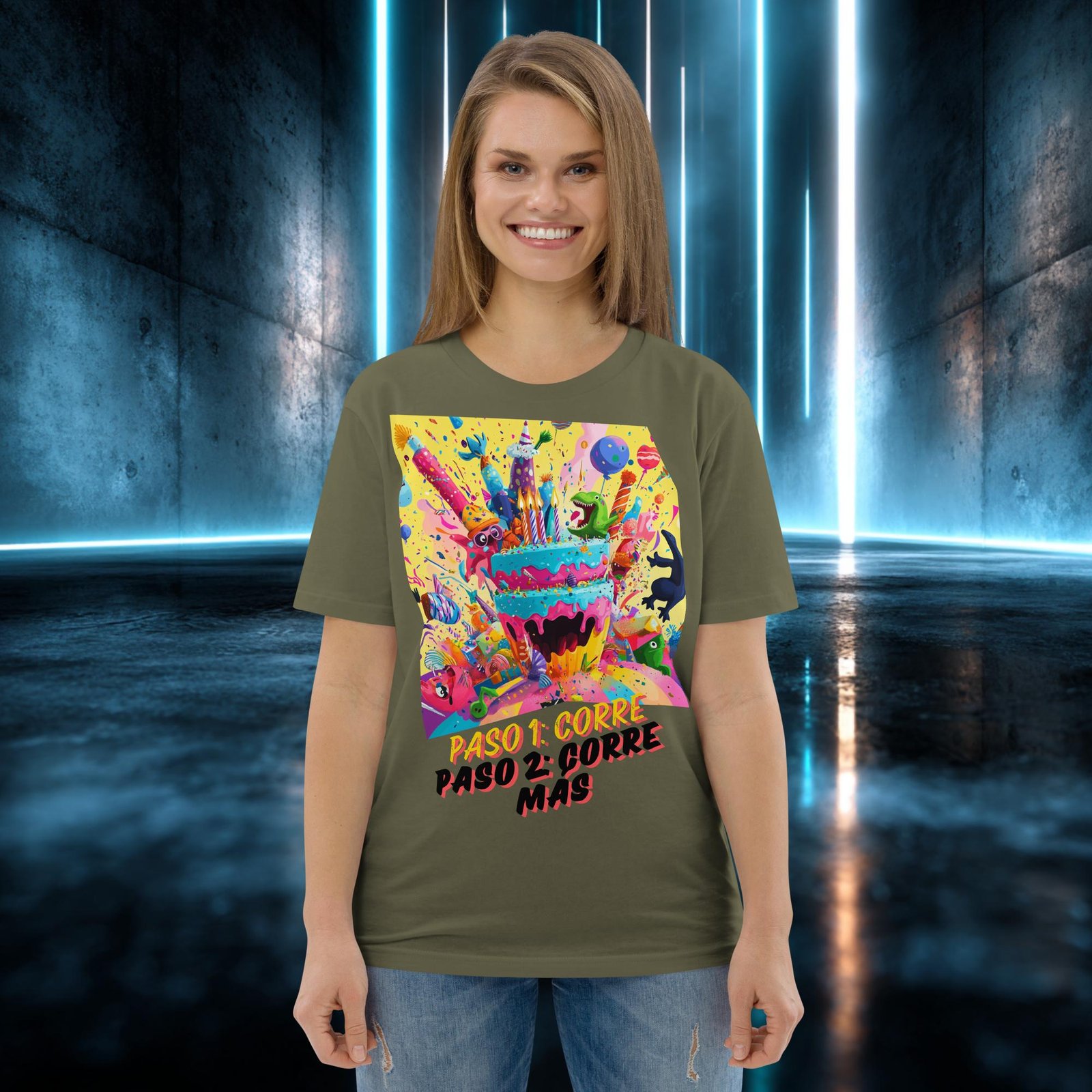 Camiseta orgánica con diseño Paso 1: Corre — color 12