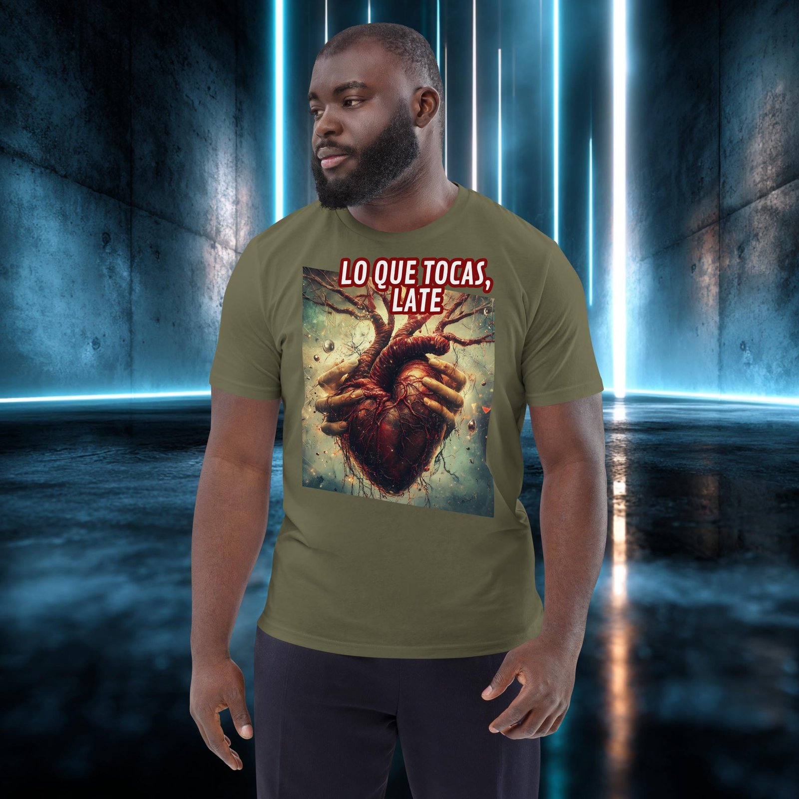 Camiseta orgánica con diseño Lo Que Tocas, Late — color 12