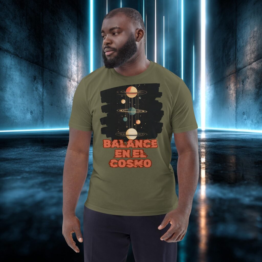 Camiseta orgánica con diseño Balance en el Cosmos