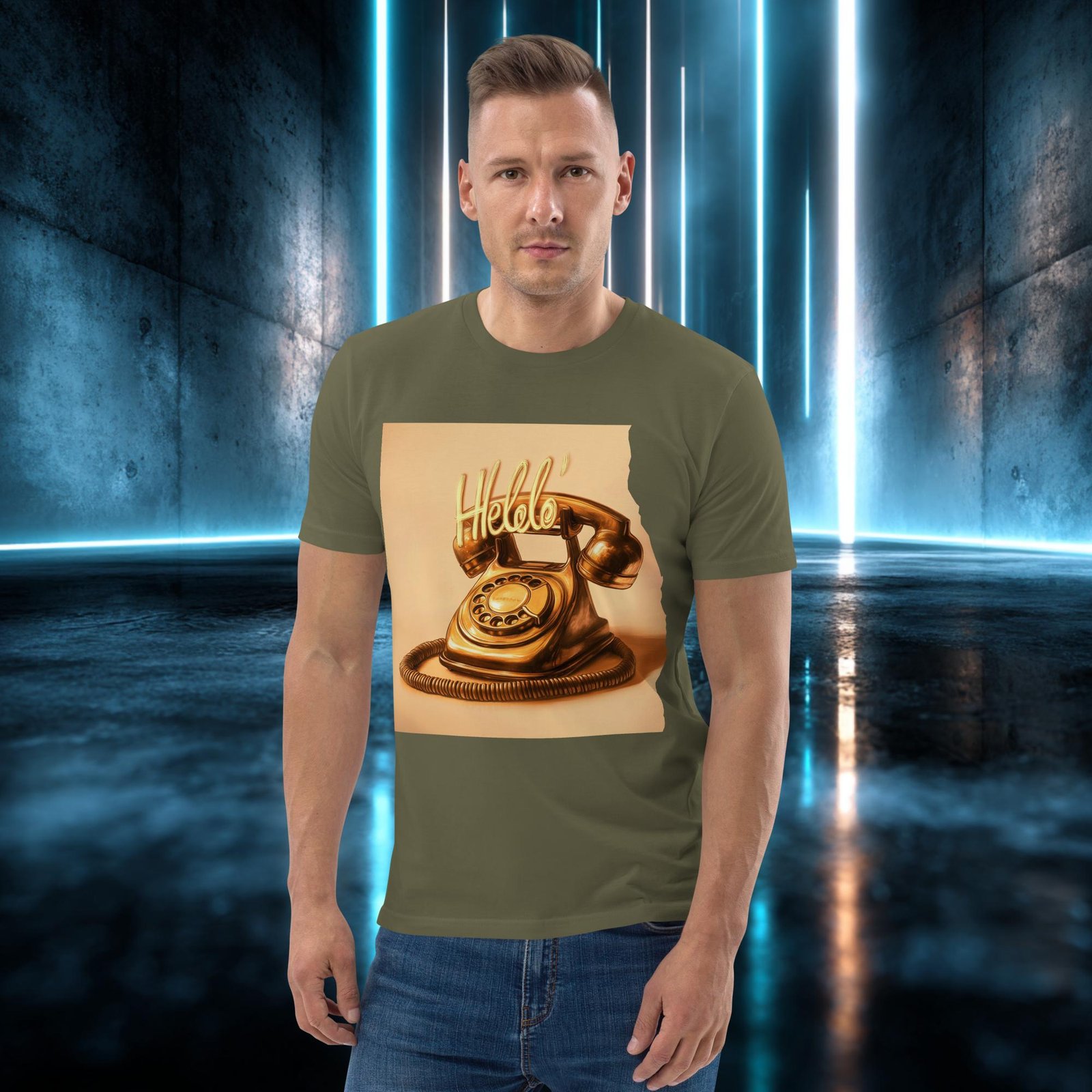 Camiseta orgánica con diseño Llamada Dorada — color 12