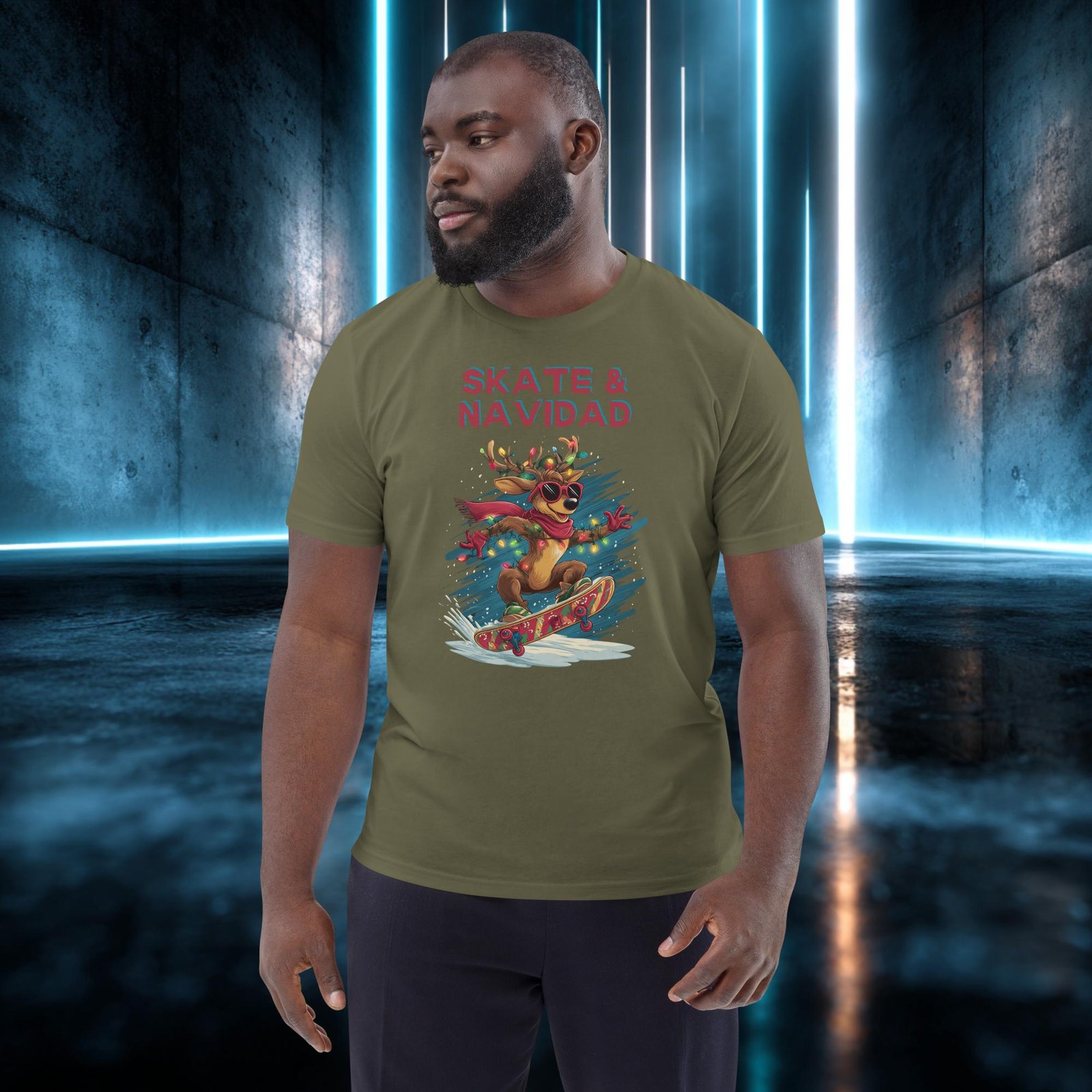 Camiseta orgánica con diseño Reno en la Tabla — color 12