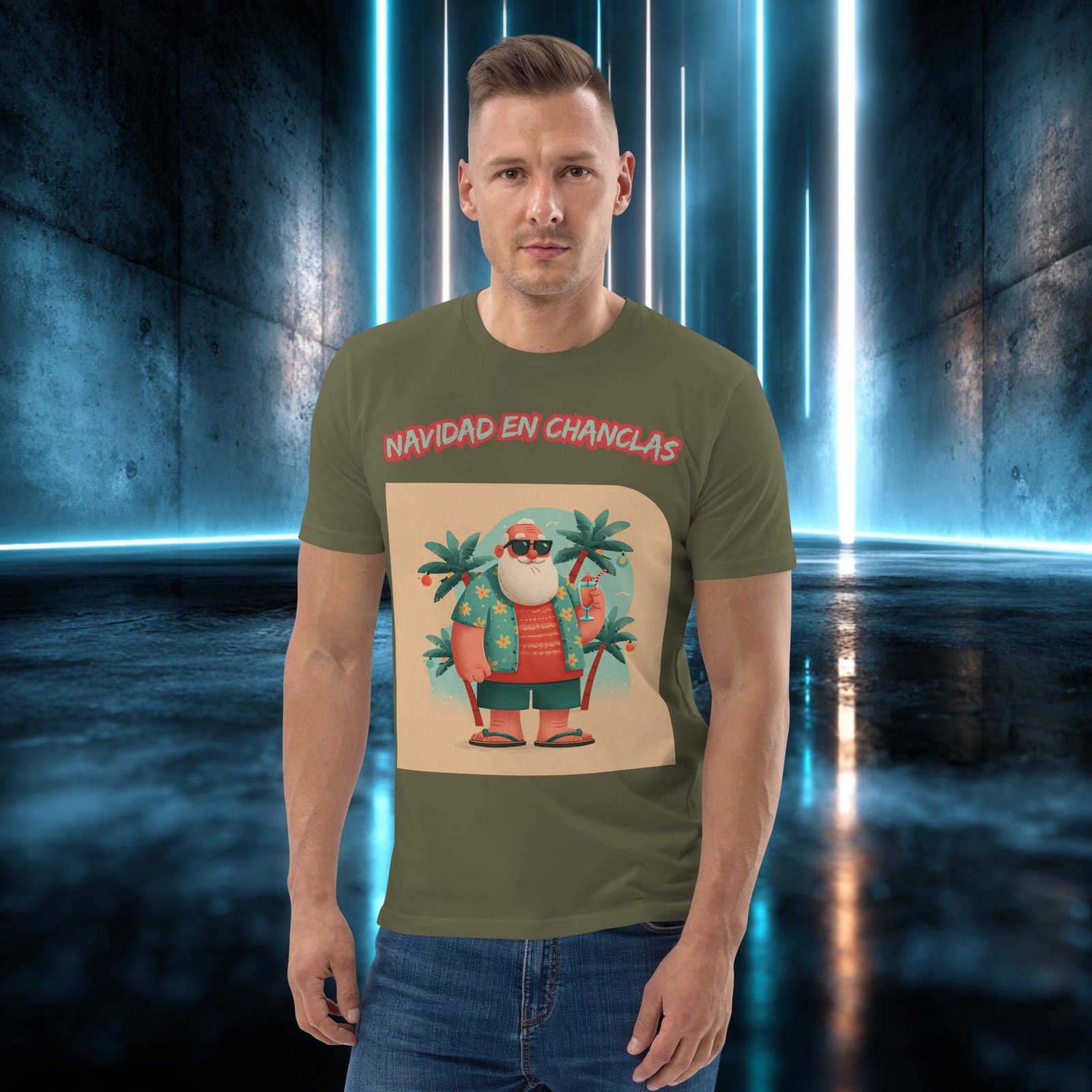 Camiseta orgánica con diseño Navidad en Chanclas — color 12