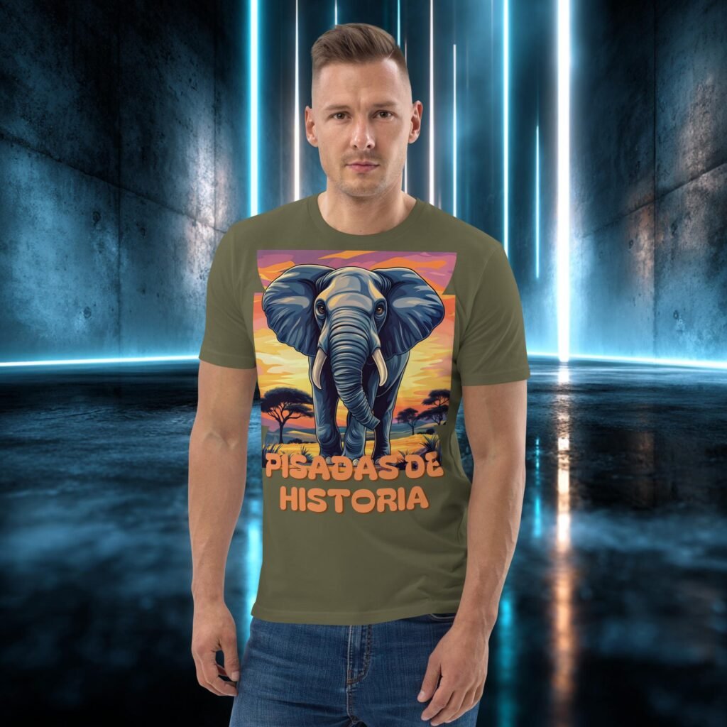 Camiseta orgánica con diseño Pisadas de Historia