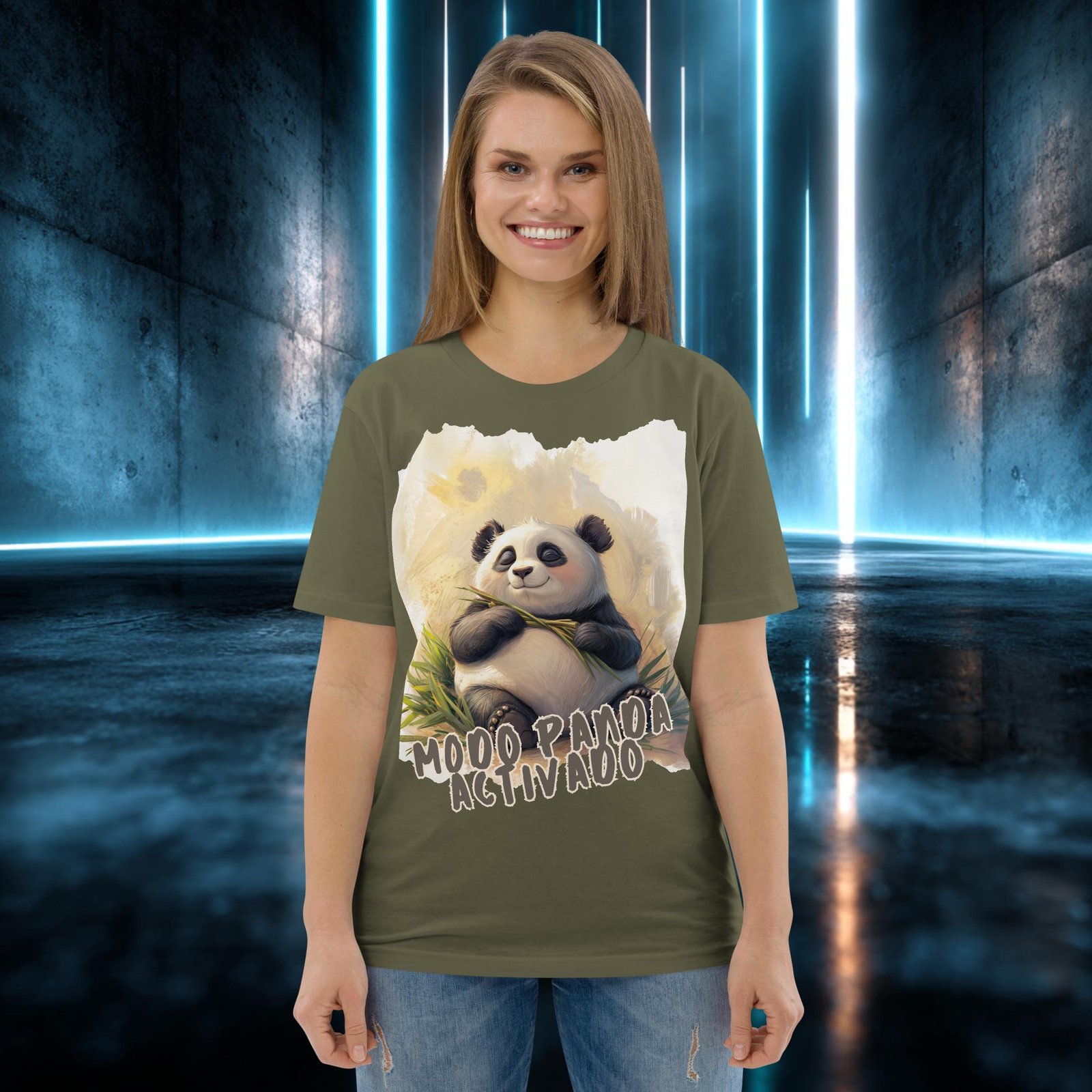 Camiseta orgánica con diseño Modo Panda Activado — color 12