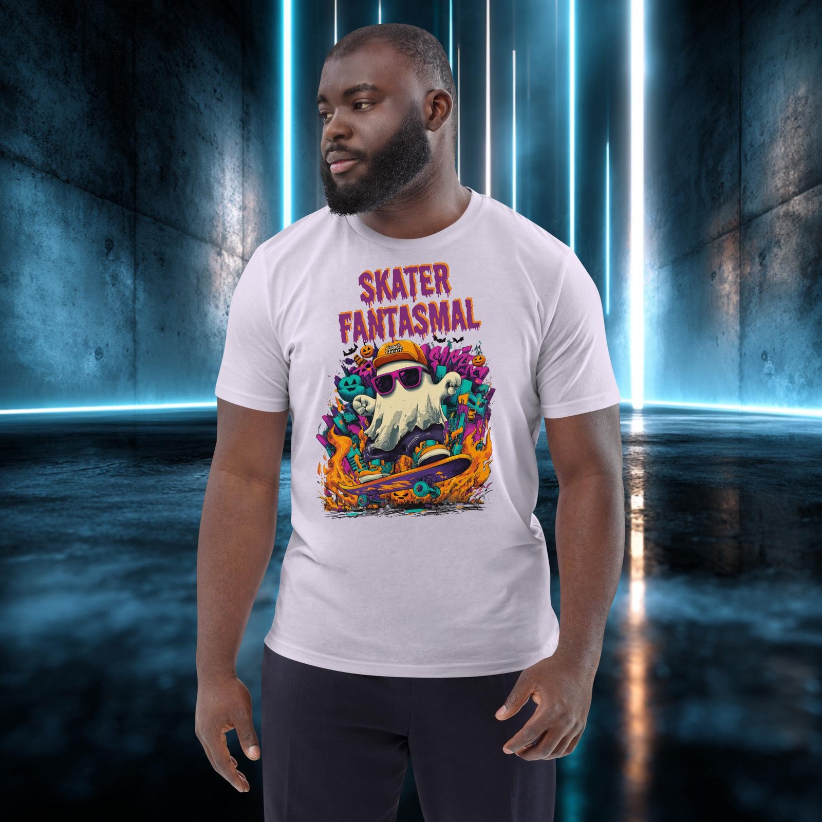 Camiseta orgánica con diseño Skater Fantasmal — color 14