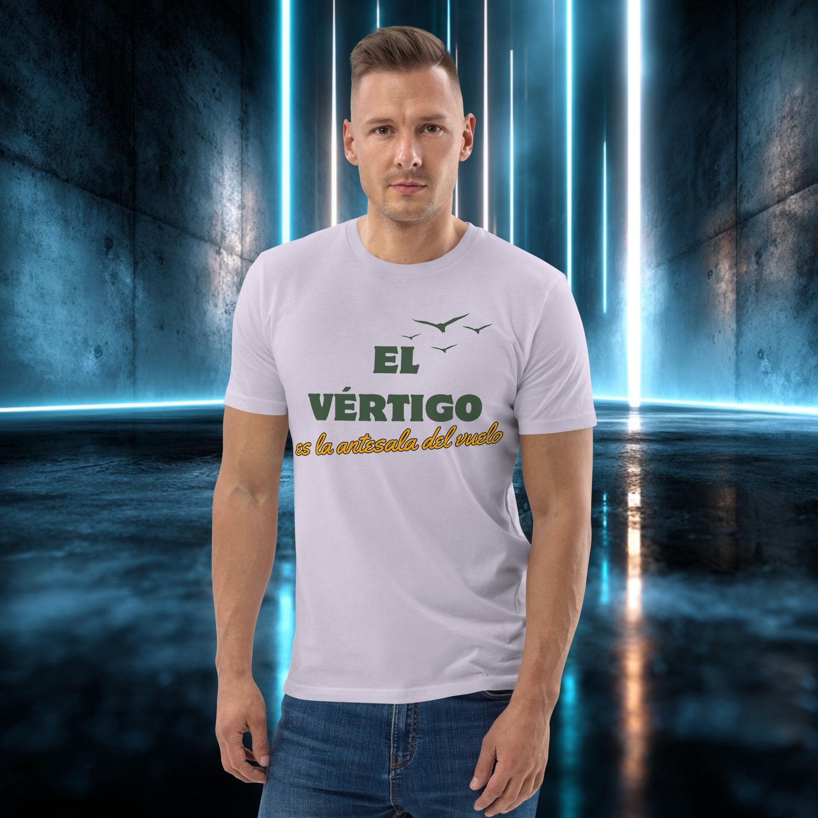 Camiseta orgánica con diseño El Vértigo Es la Antesala del Vuelo — color 13