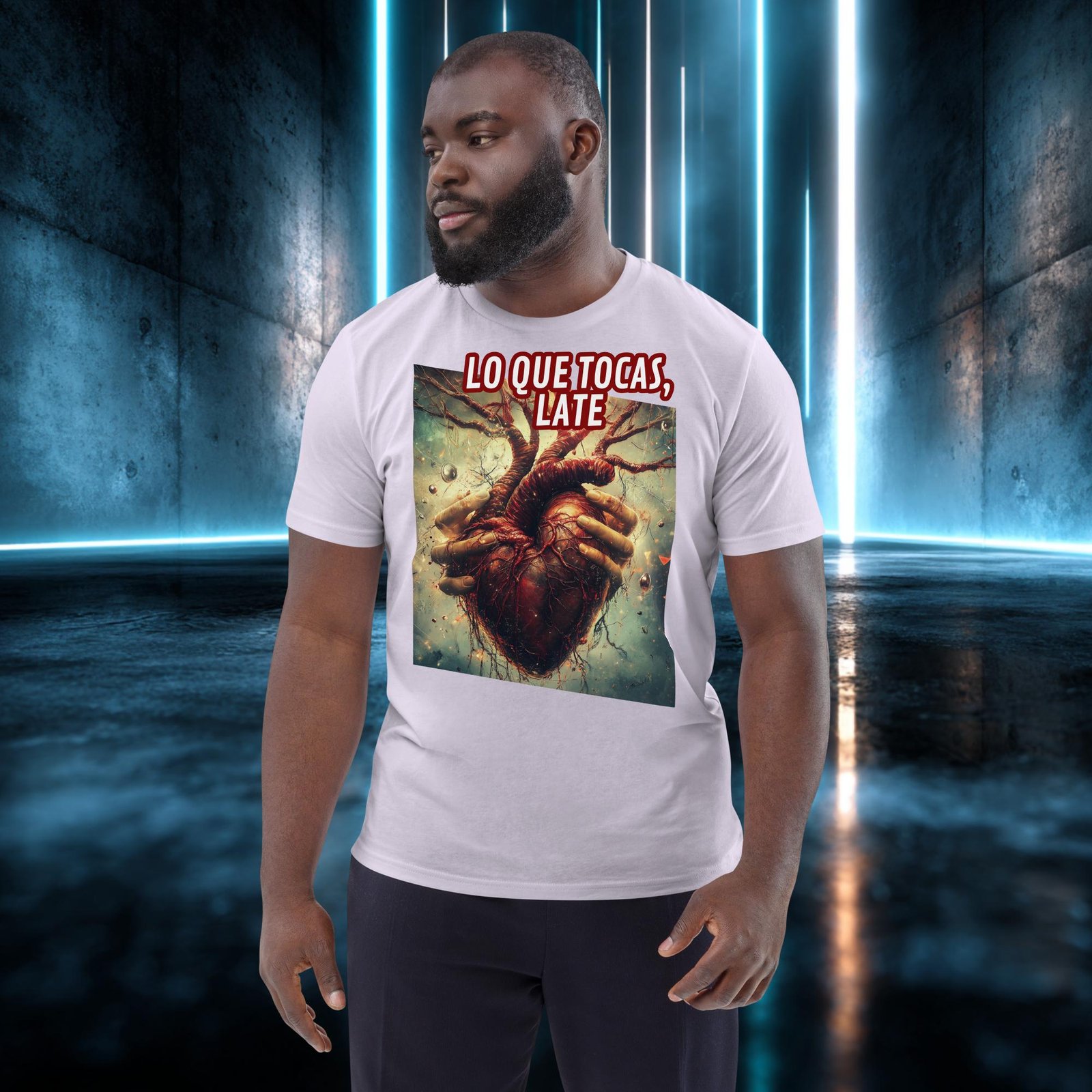 Camiseta orgánica con diseño Lo Que Tocas, Late — color 13