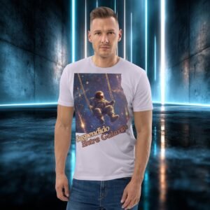 Camiseta orgánica con diseño Suspendido Entre Galaxias
