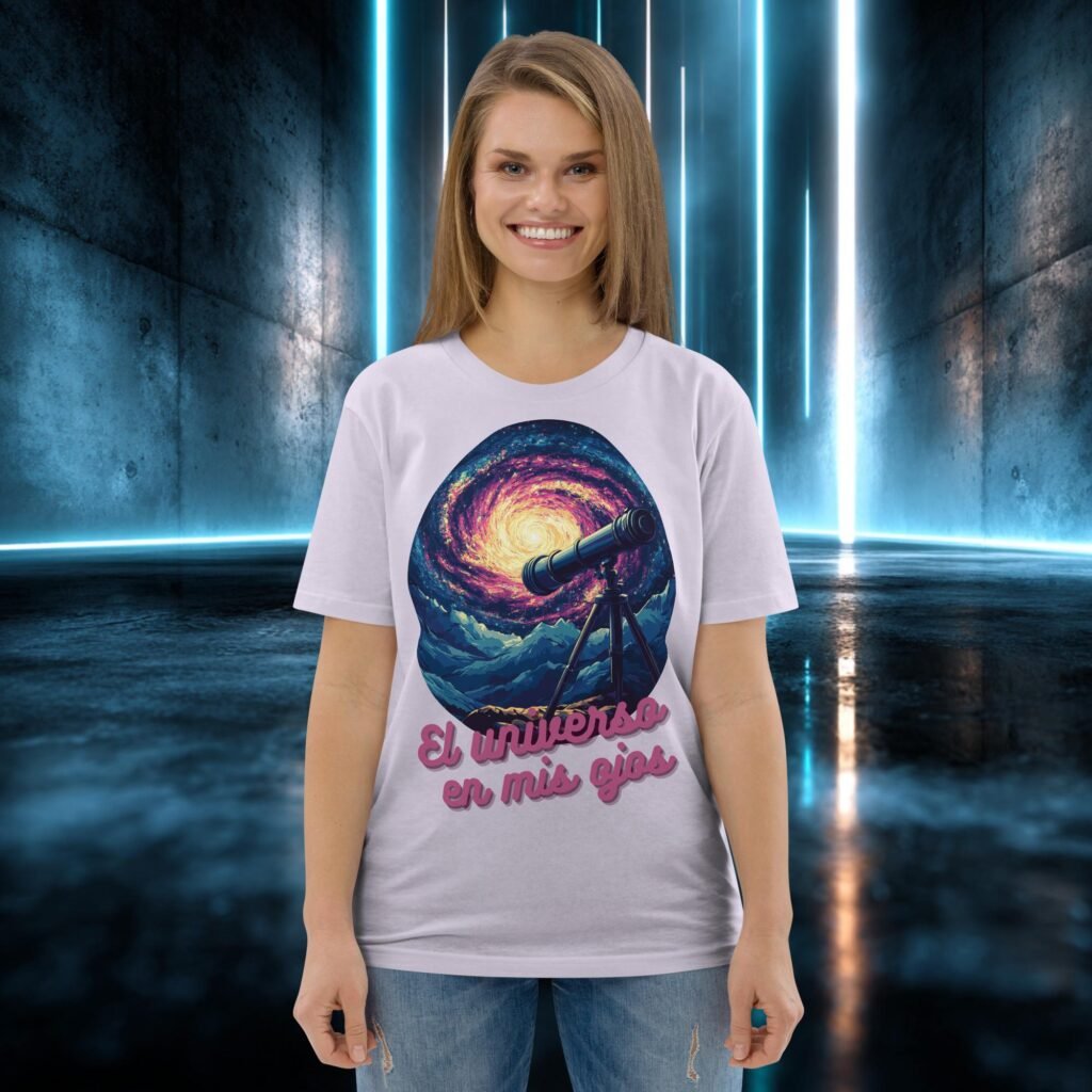 Camiseta orgánica con diseño El Universo en mis Ojos