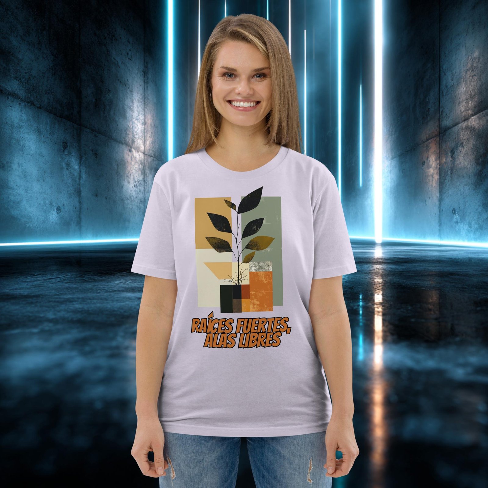 Camiseta orgánica con diseño Raíces Fuertes, Alas Libres — color 13