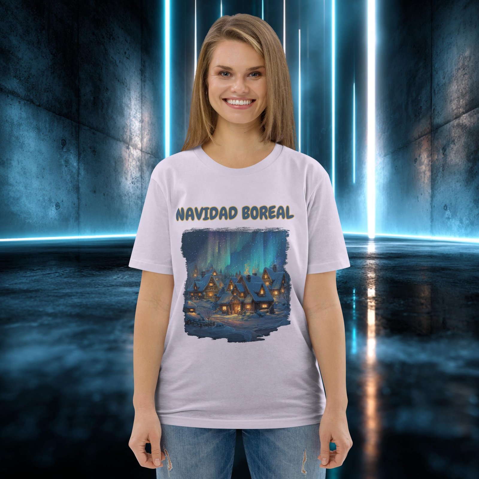 Camiseta orgánica con diseño Navidad Boreal — color 13