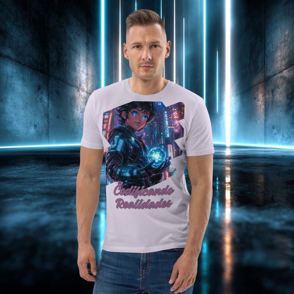 Camiseta orgánica con diseño Codificando Realidades