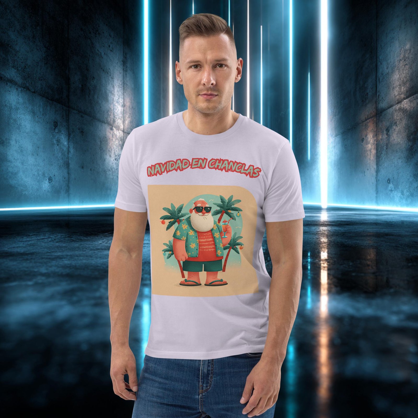 Camiseta orgánica con diseño Navidad en Chanclas — color 13