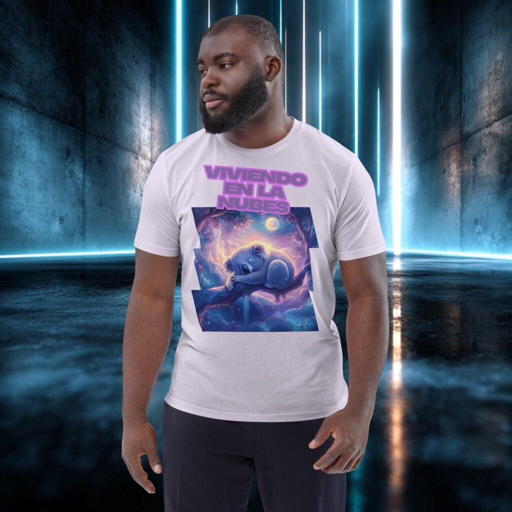 Camiseta orgánica con diseño Viviendo en las Nubes
