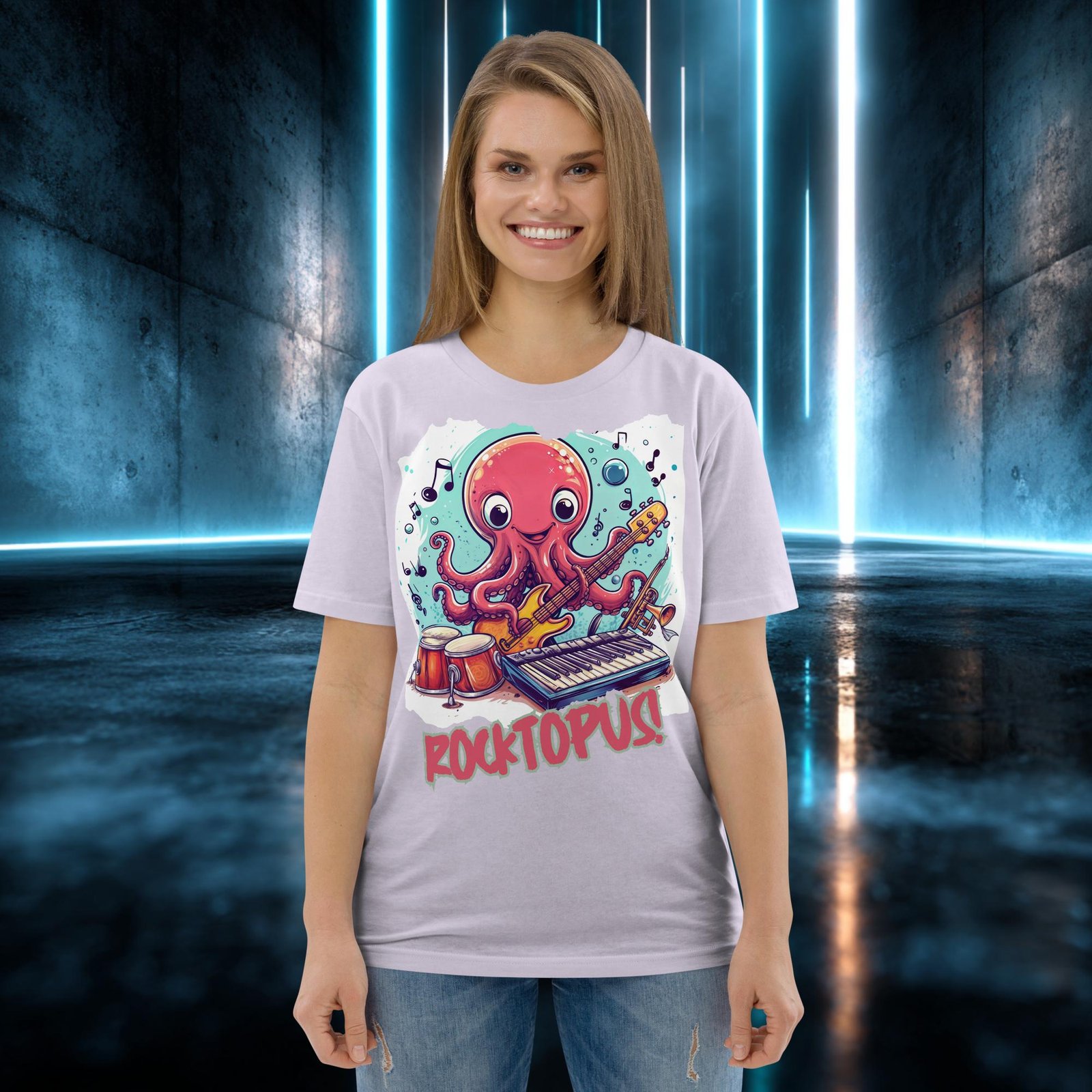Camiseta orgánica con diseño Pulpo Rockero — color 13