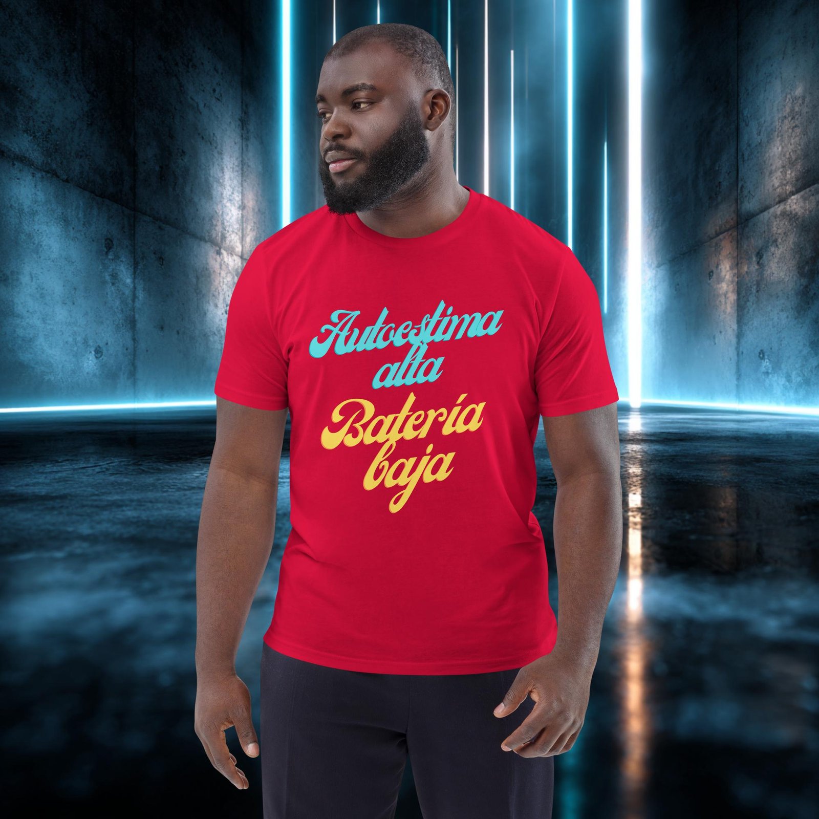 Camiseta orgánica con diseño Autoestima Alta, Batería Baja — color 4