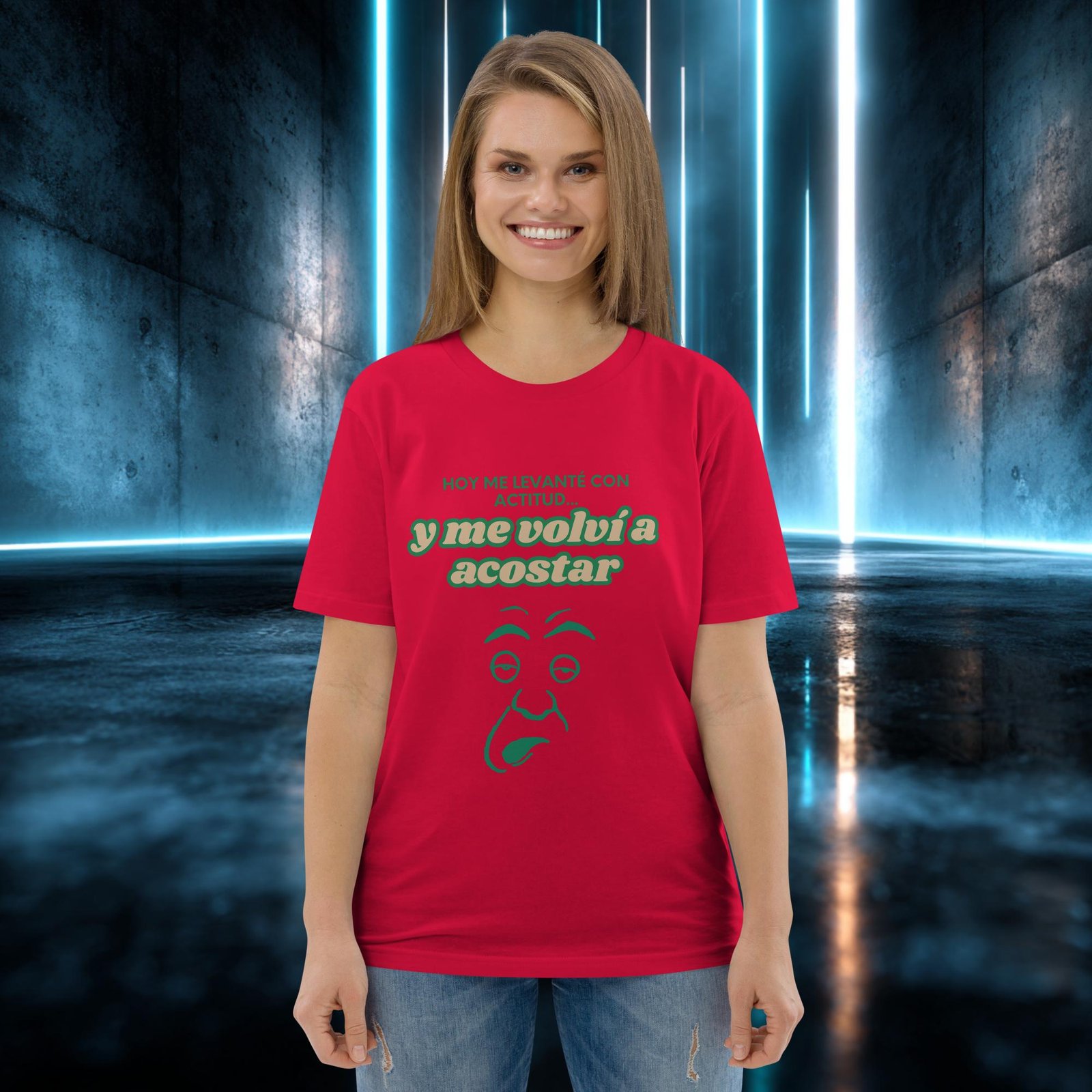 Camiseta orgánica con diseño Me Levanté con Actitud — color 3