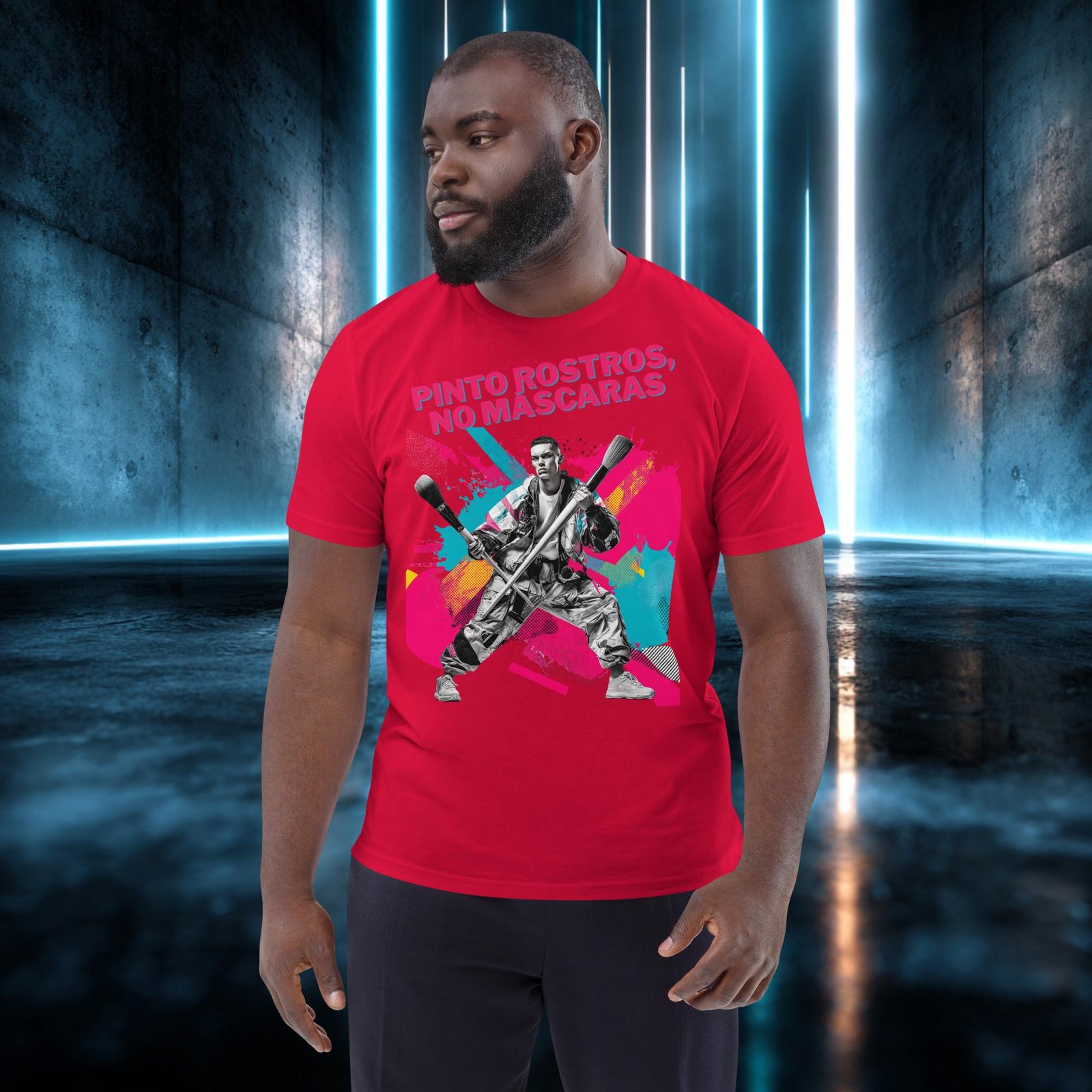 Camiseta orgánica con diseño Pinto Rostros, No Máscaras — color 3