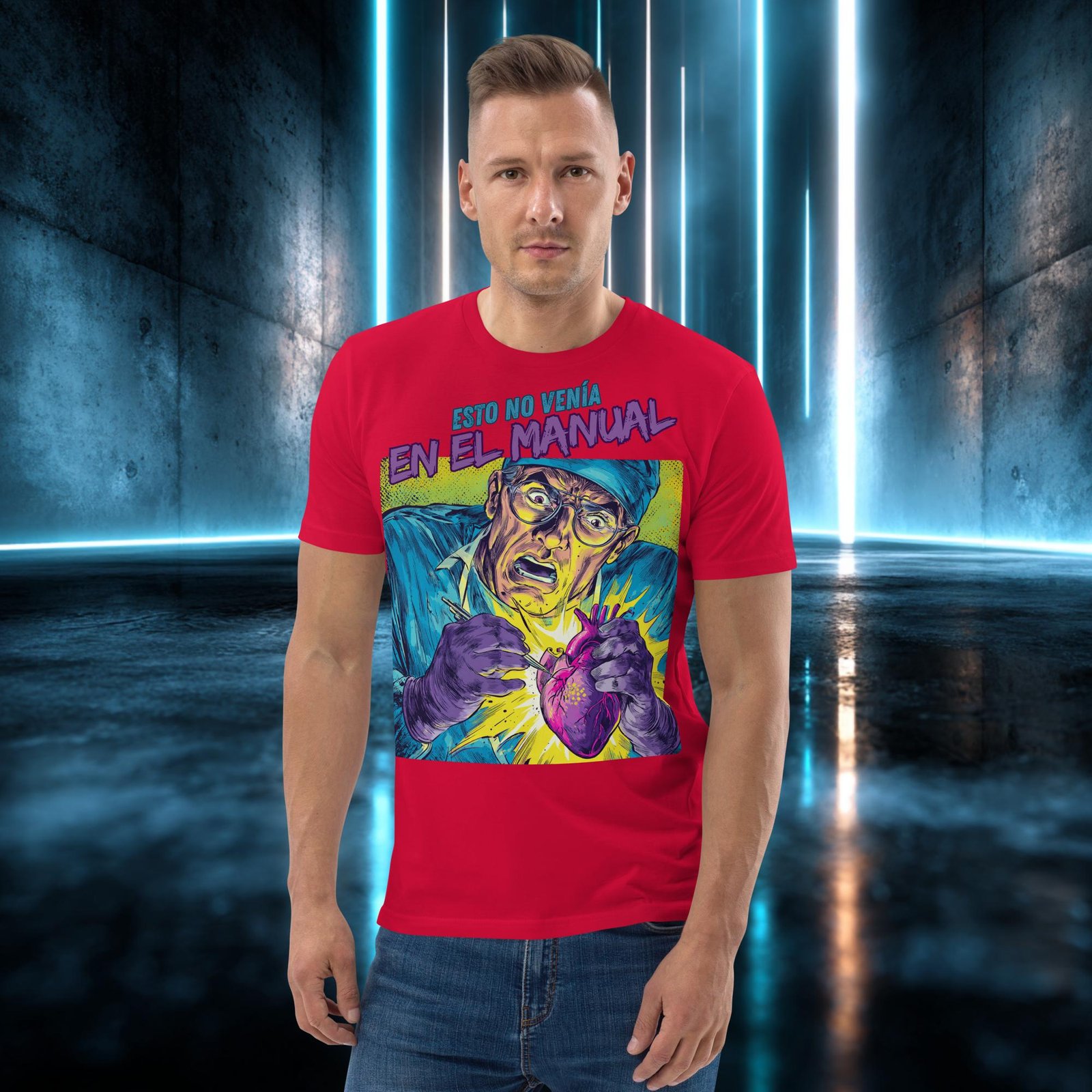 Camiseta orgánica con diseño Esto No Venía en el Manual — color 4