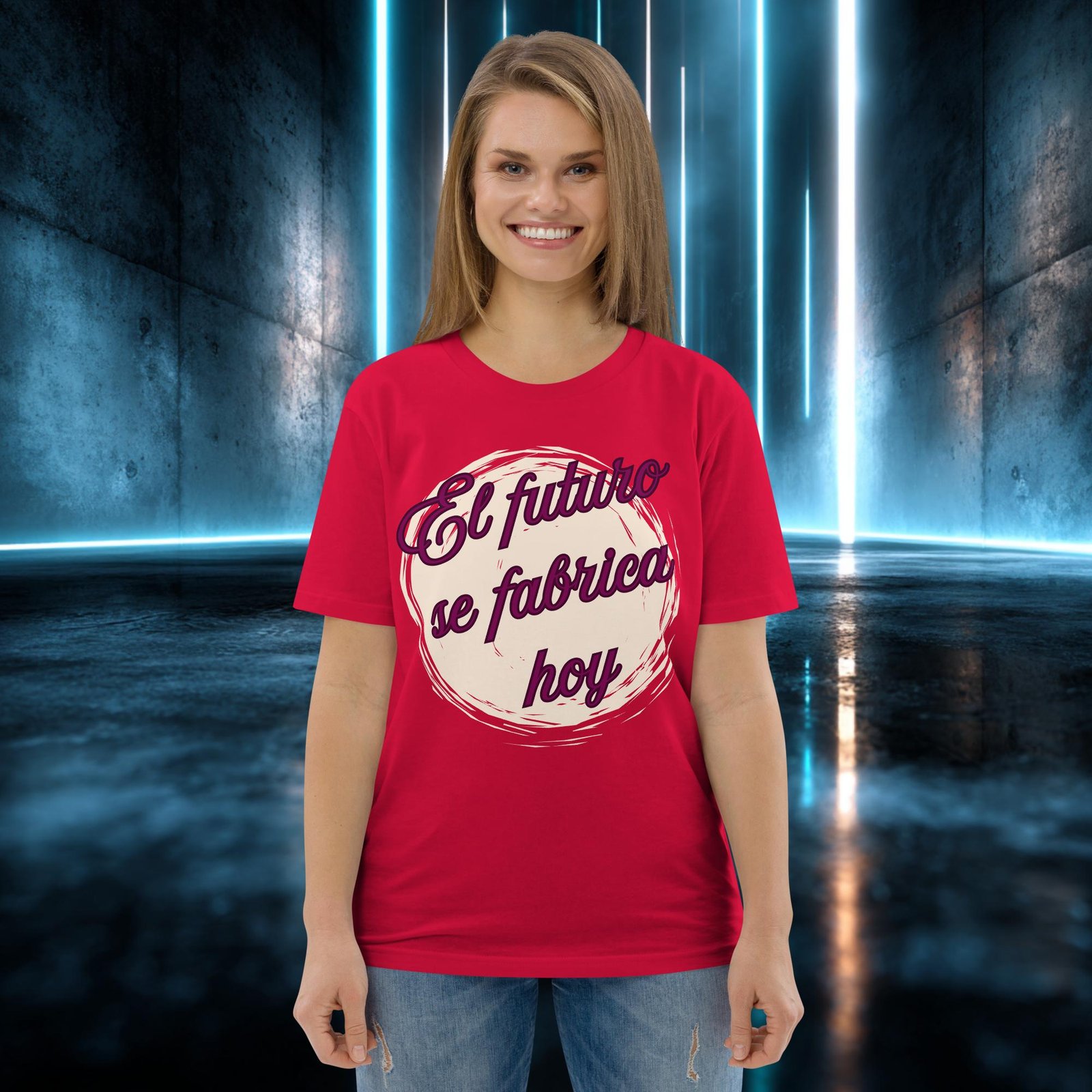 Camiseta orgánica con diseño El Futuro Se Fabrica Hoy — color 4