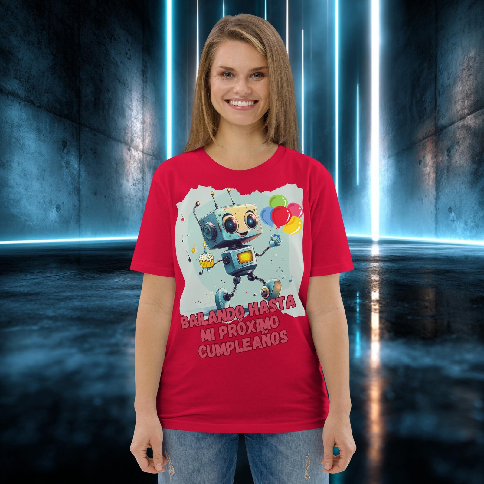 Camiseta orgánica con diseño Bailando Hasta mi Próximo Cumpleaños — color 4
