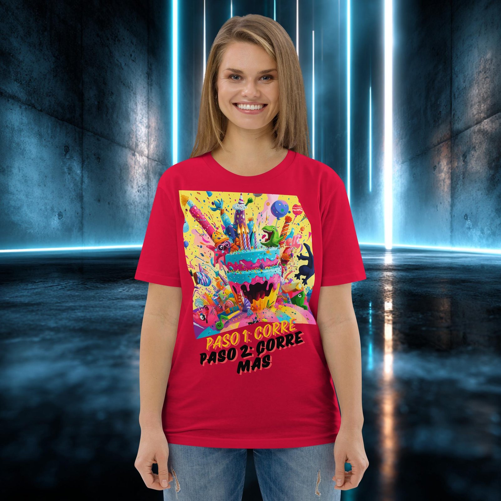 Camiseta orgánica con diseño Paso 1: Corre — color 4
