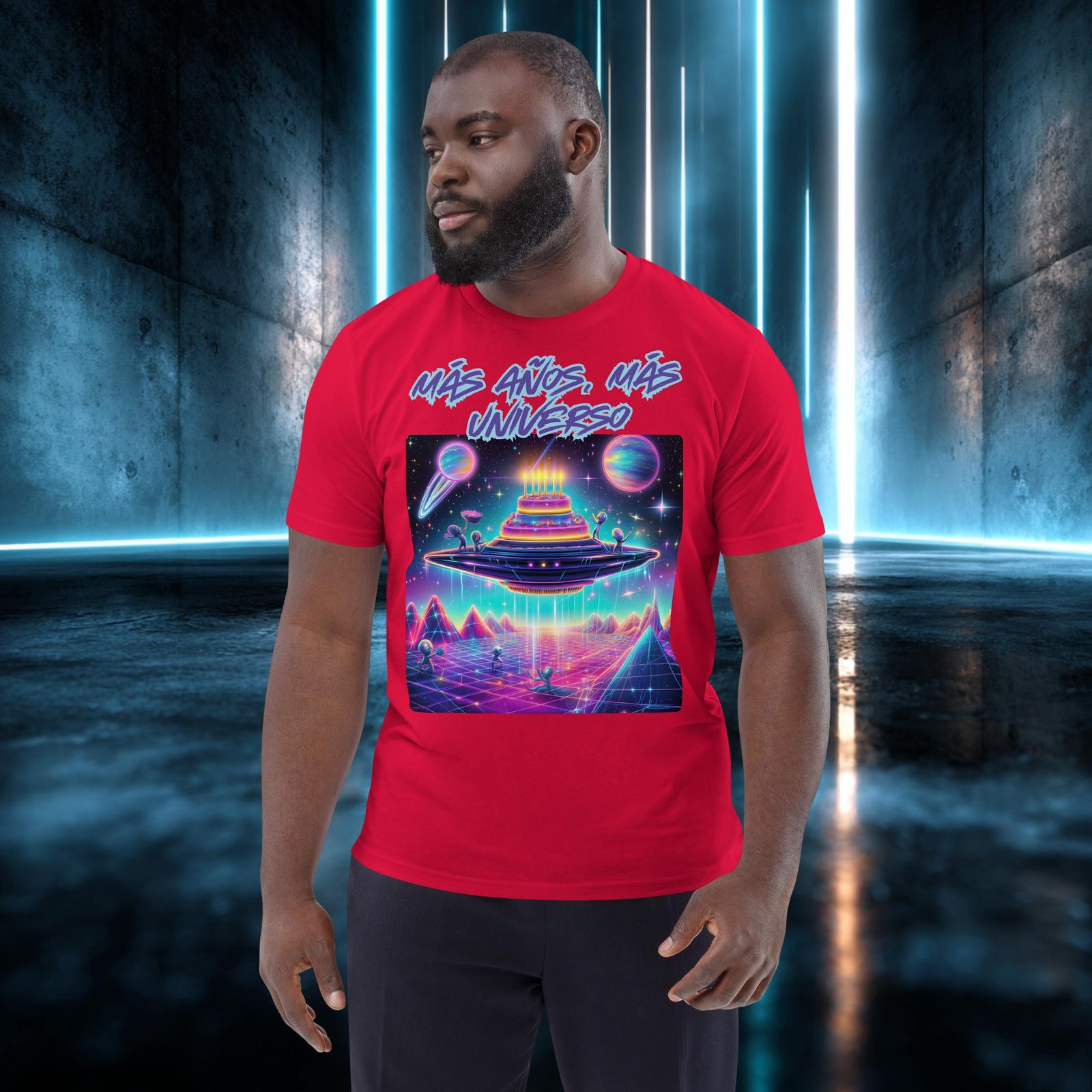 Camiseta orgánica con diseño Más Años, Más Universo — color 3