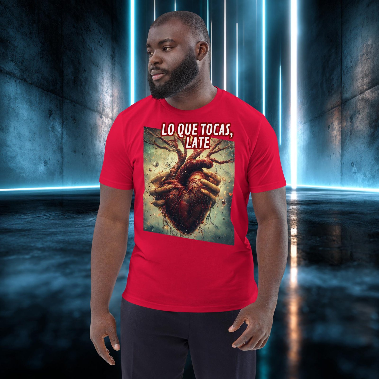 Camiseta orgánica con diseño Lo Que Tocas, Late