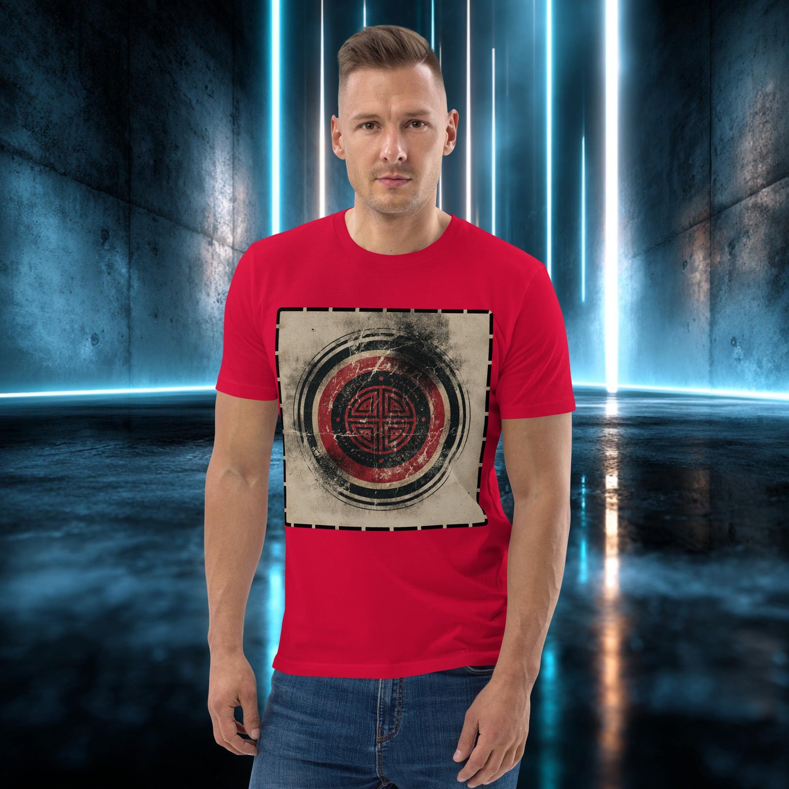 Camiseta orgánica con diseño Emblema Antiguo — color 4