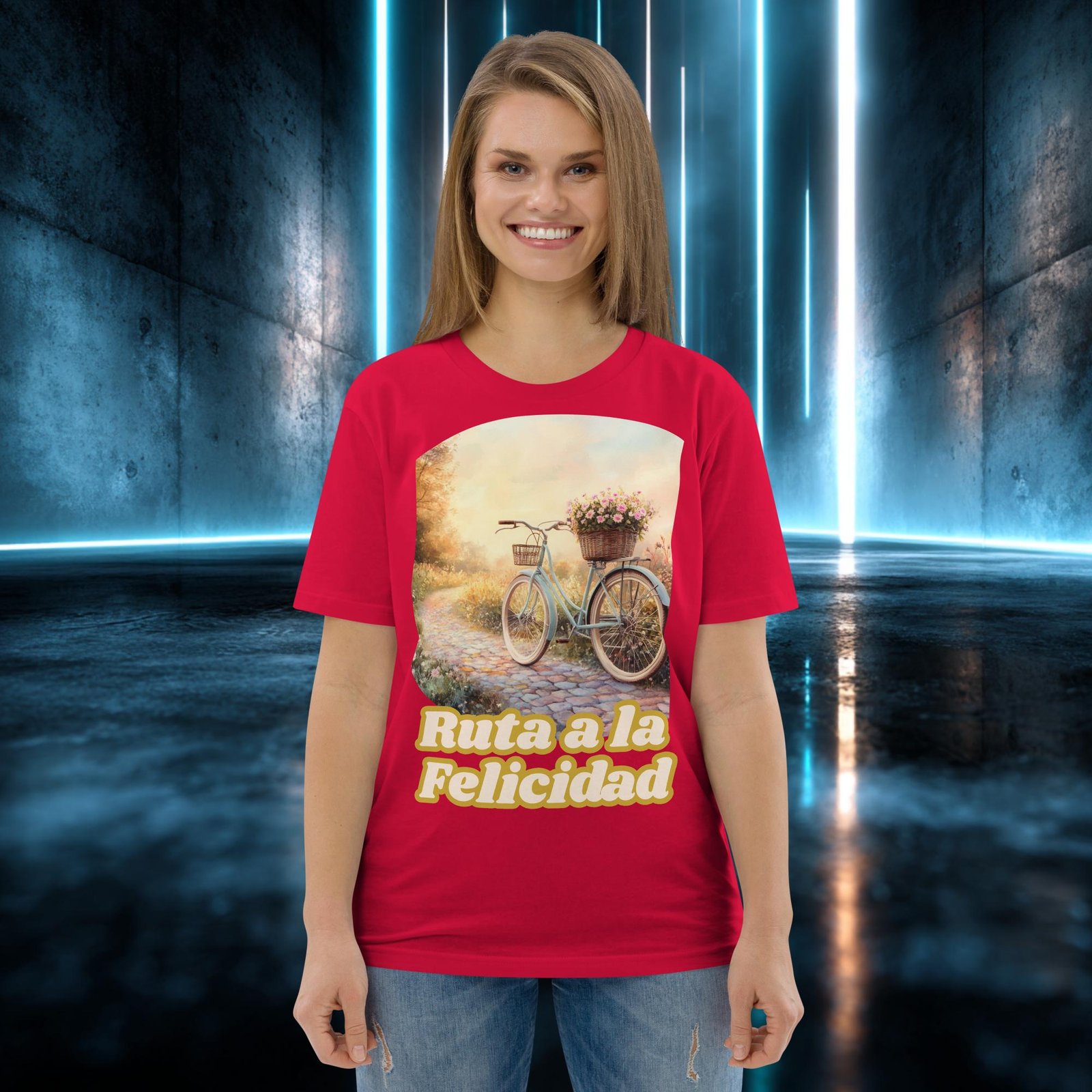 Camiseta orgánica con diseño Ruta a la Felicidad — color 4