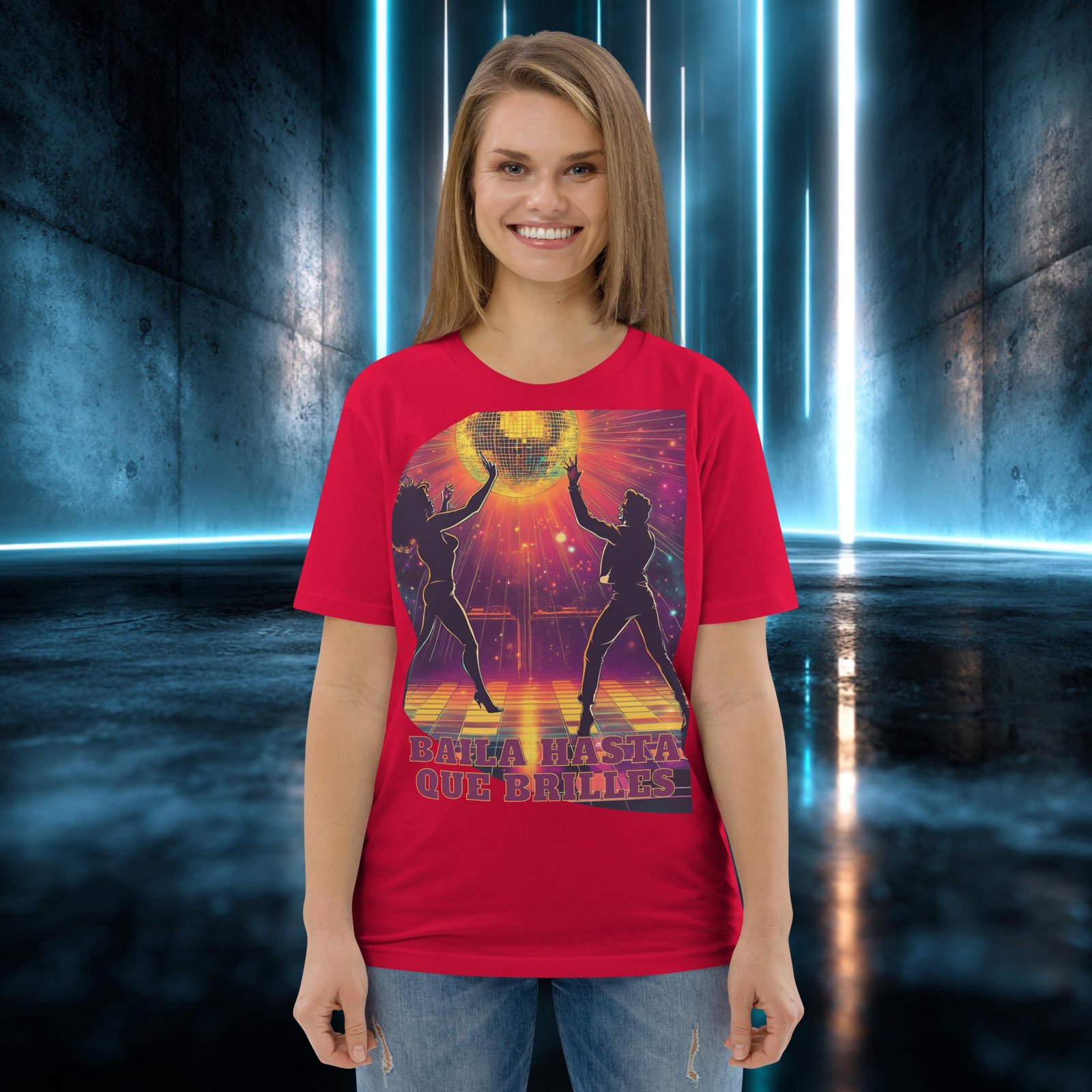 Camiseta orgánica con diseño Baila Hasta que Brilles — color 4
